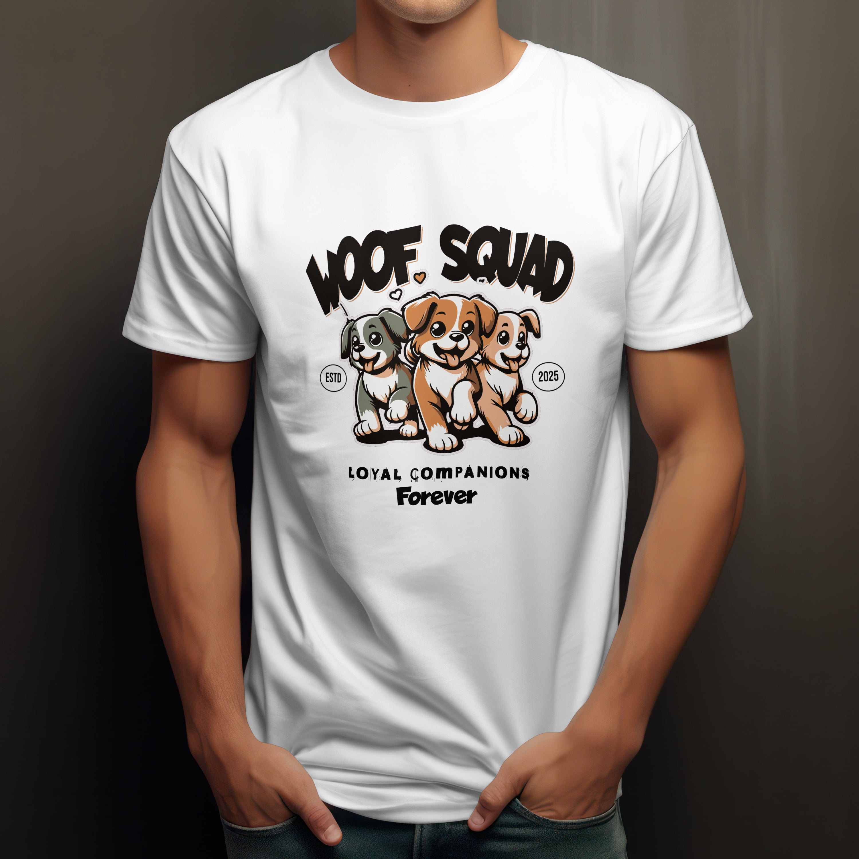 Woof Squad Forever T-Shirt - Dog Lover Graphic Tee by RanggRiwaaz