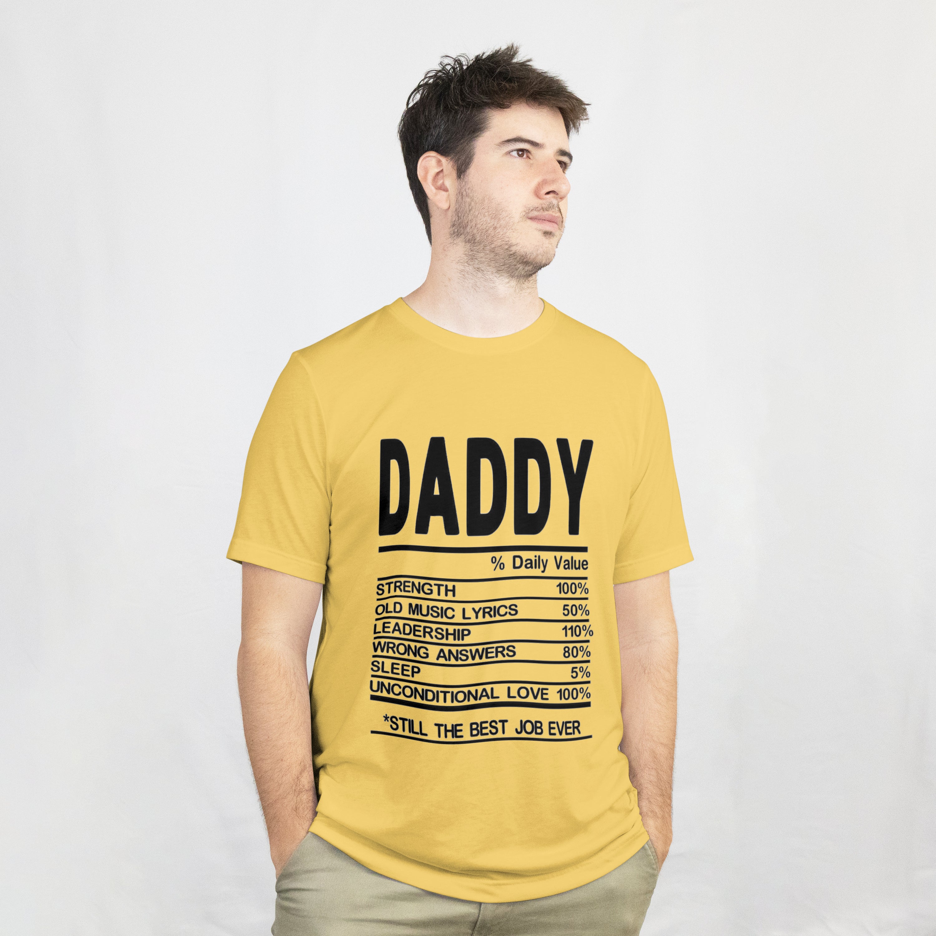 Daddy Daily Value T-Shirt for Men - Funny Nutrition Facts Dad Tee by RanggRiwaaz