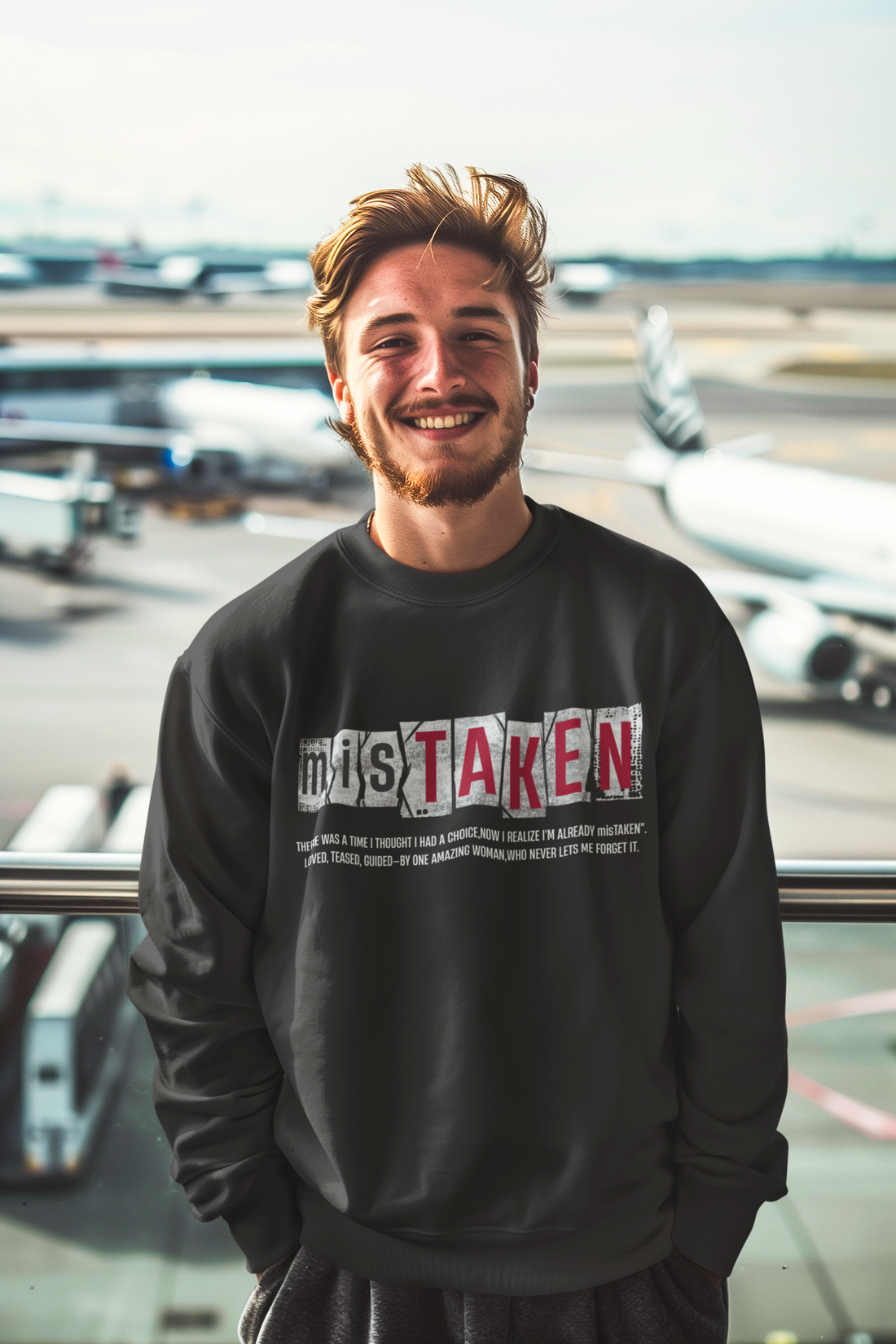 Funny Anniversary Gift: "Mistaken Husband & Wife" Couple Sweatshirt by RanggRiwaaz