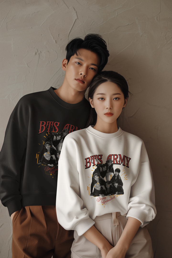 BTS Army Desires Unleashed Graphic Sweatshirt | OT7 Rock Concept | K-POP Unisex Sweatshirt by RanggRiwaaz