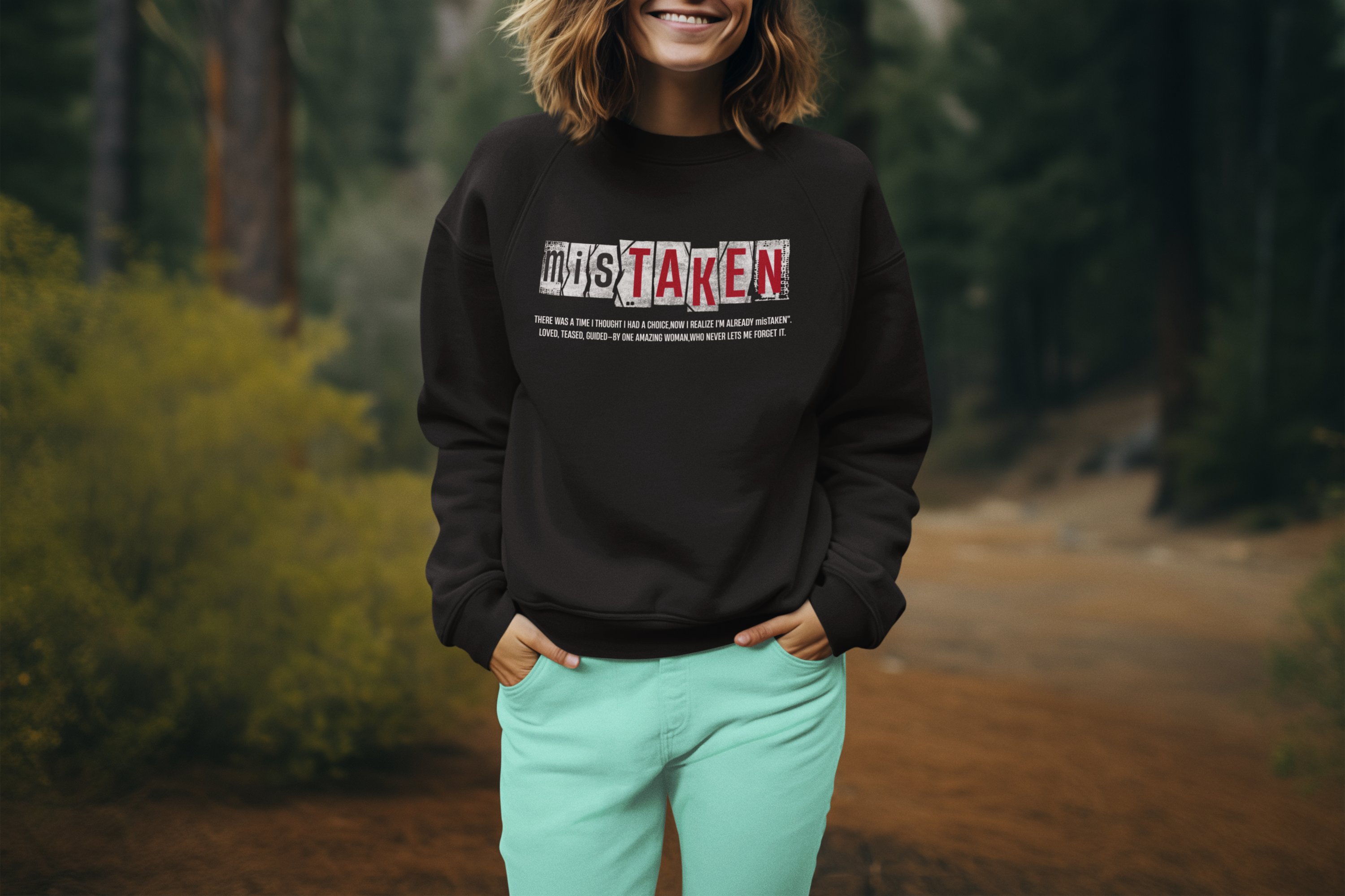 Funny Anniversary Gift: "Mistaken Husband & Wife" Couple Sweatshirt by RanggRiwaaz