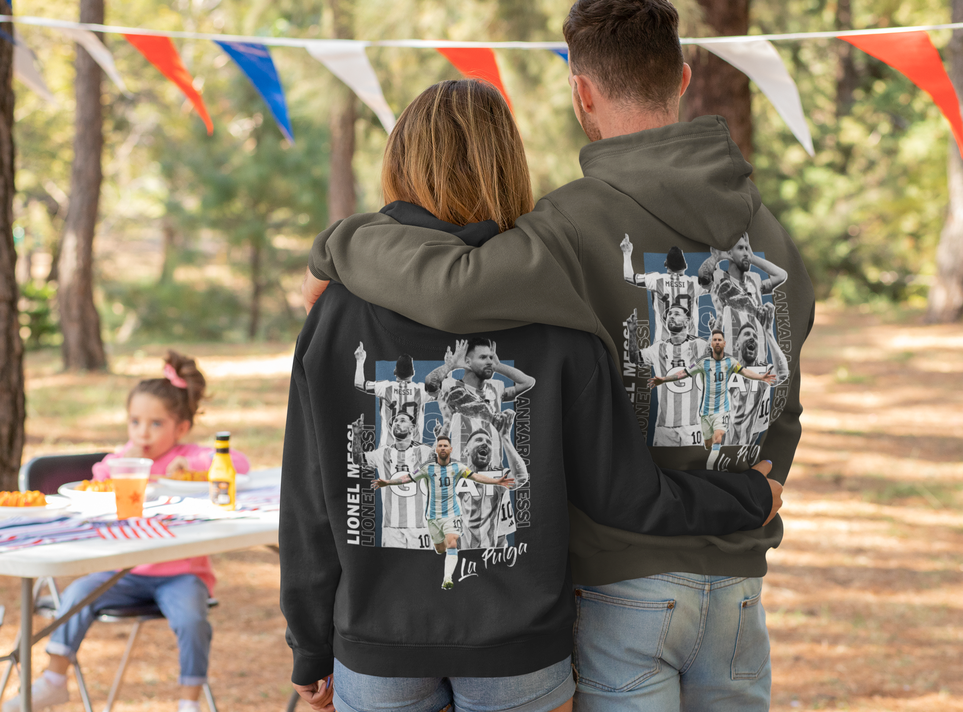 "Ankara Messi Goal Celebration" - Unisex Hoodie by RanggRiwaaz