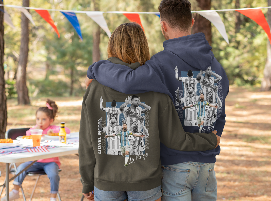 "Ankara Messi Goal Celebration" - Unisex Hoodie by RanggRiwaaz