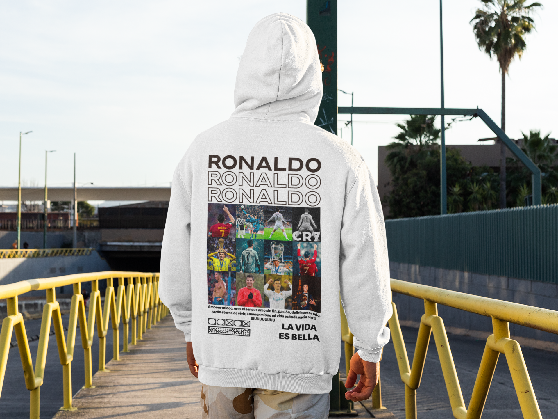 Ronaldo Forever: The Ultimate CR7 Career Collage - Unisex Hoodie by RanggRiwaaz
