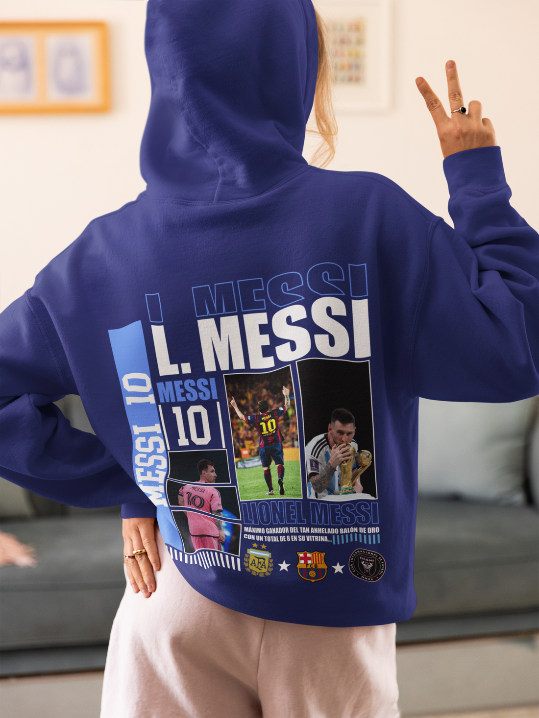 Messi 10 Icon Collection: Club and Country Champions - Unisex Hoodie by RanggRiwaaz