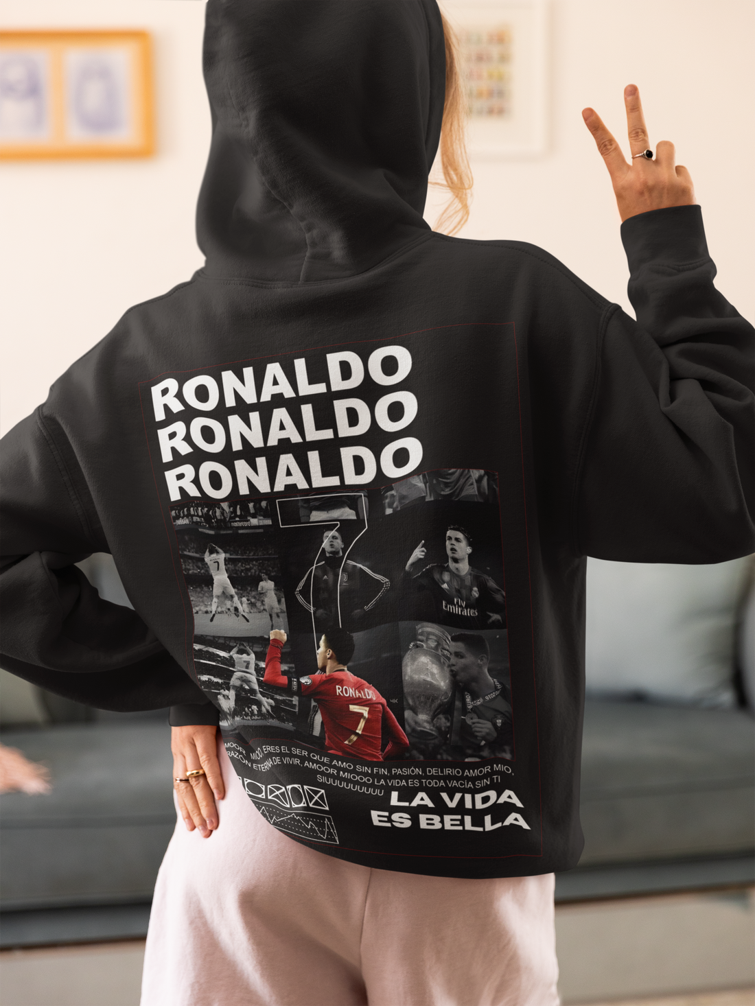 CR7 "Siuuuu" Celebration Hoodie | Portugal, Real Madrid, Juventus - Unisex Hoodie by RanggRiwaaz