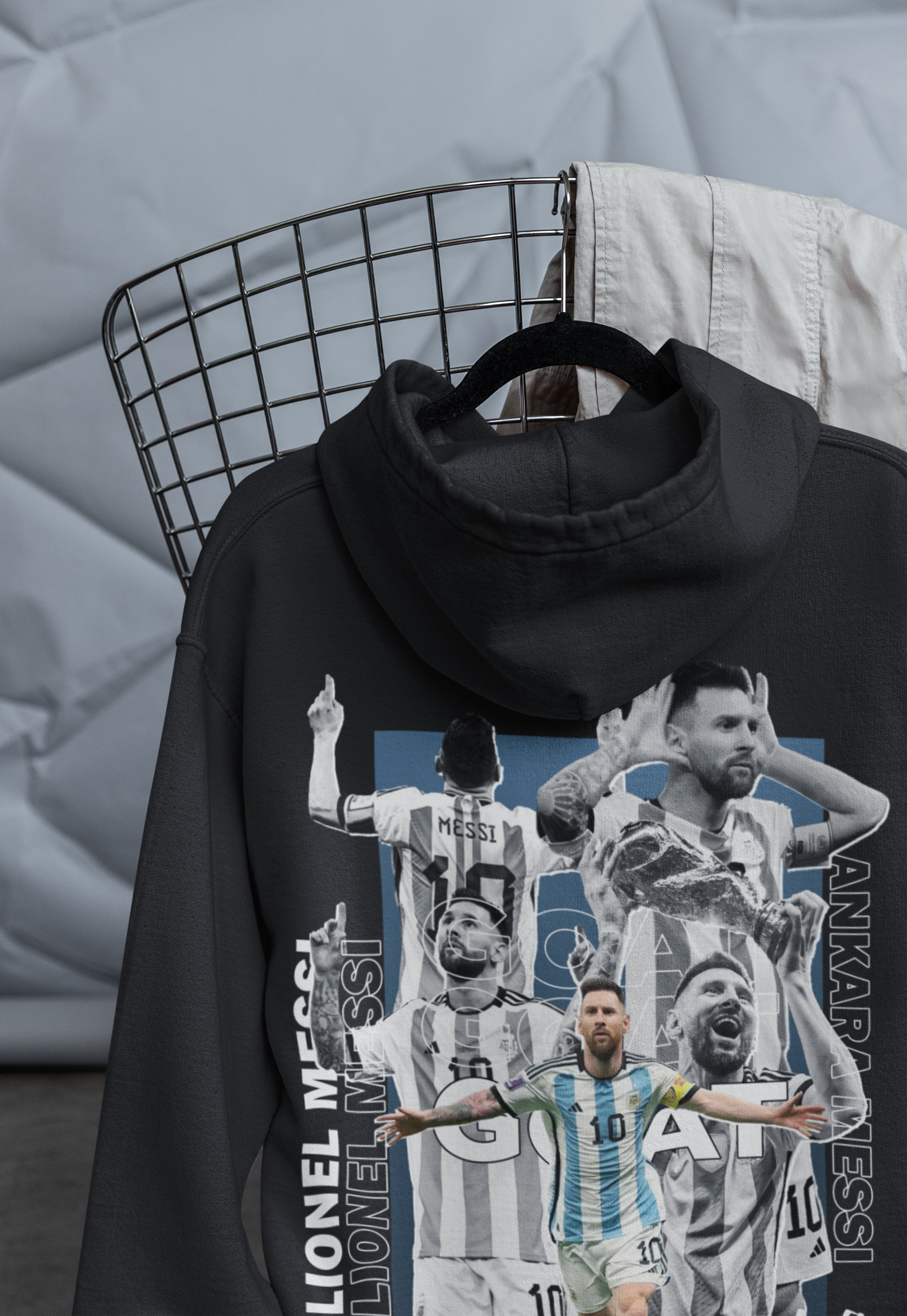 "Ankara Messi Goal Celebration" - Unisex Hoodie by RanggRiwaaz