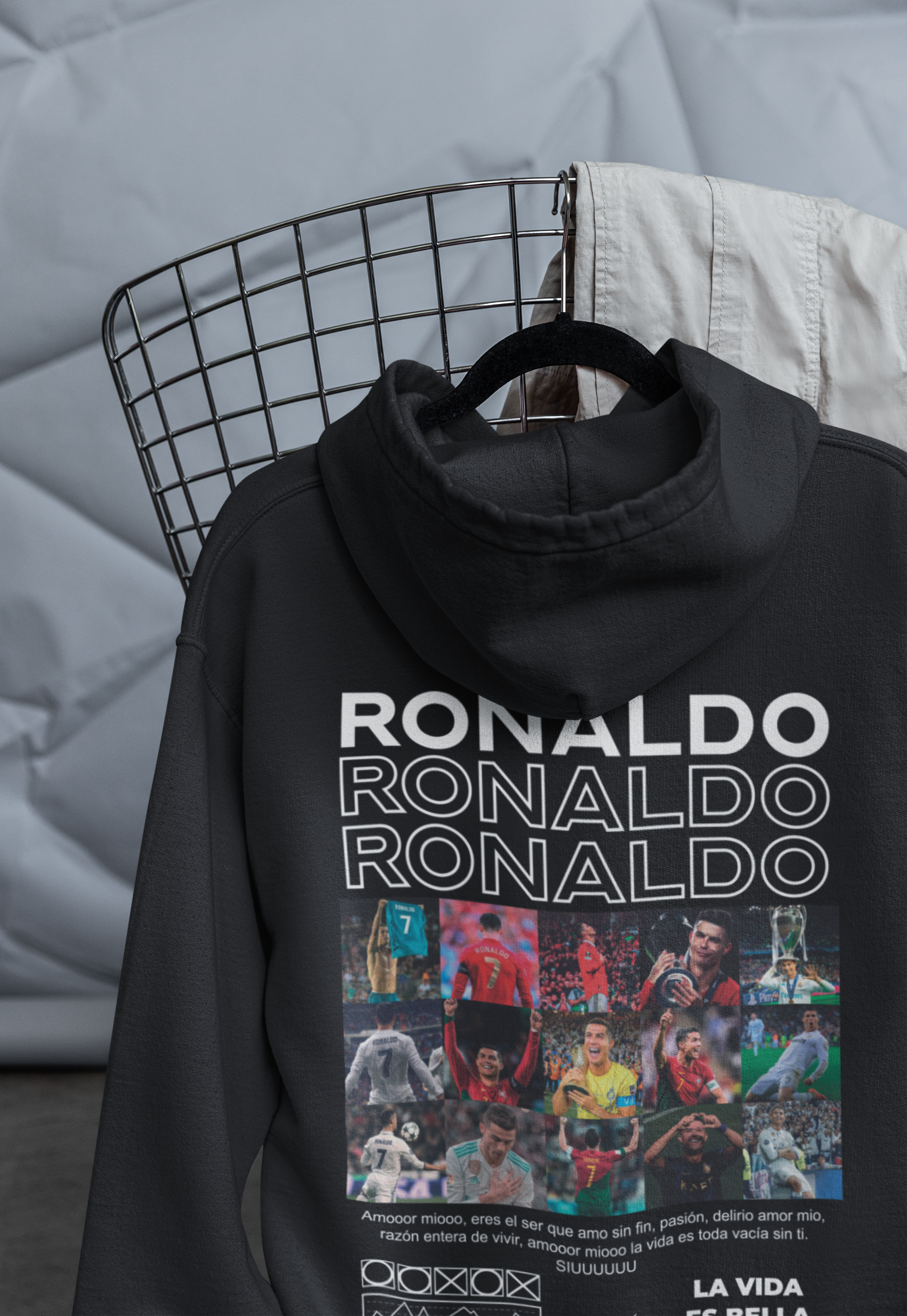 Cristiano Ronaldo "CR7 Icon" Career Moments (Black) - Unisex Hoodie by RanggRiwaaz