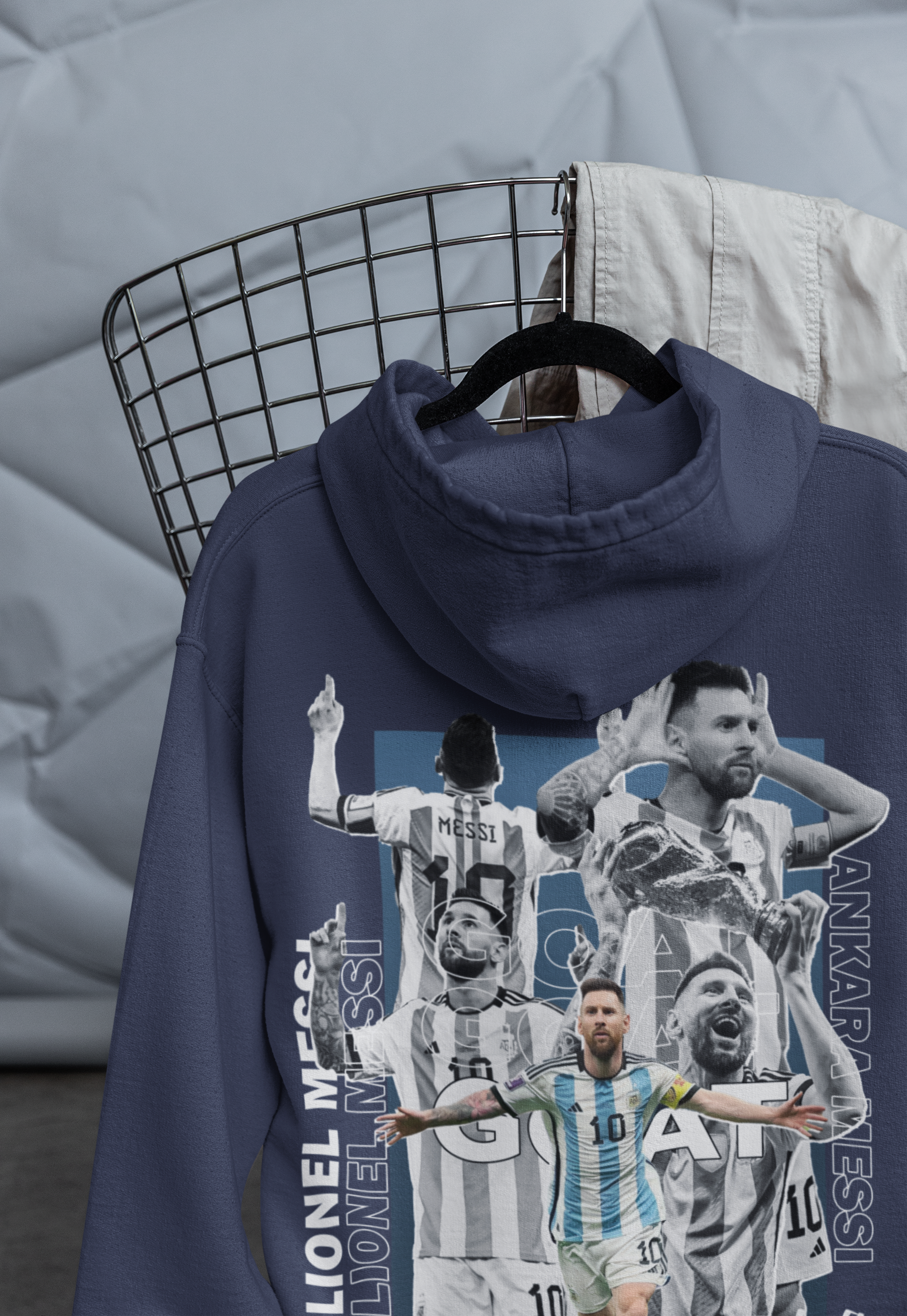 "Ankara Messi Goal Celebration" - Unisex Hoodie by RanggRiwaaz