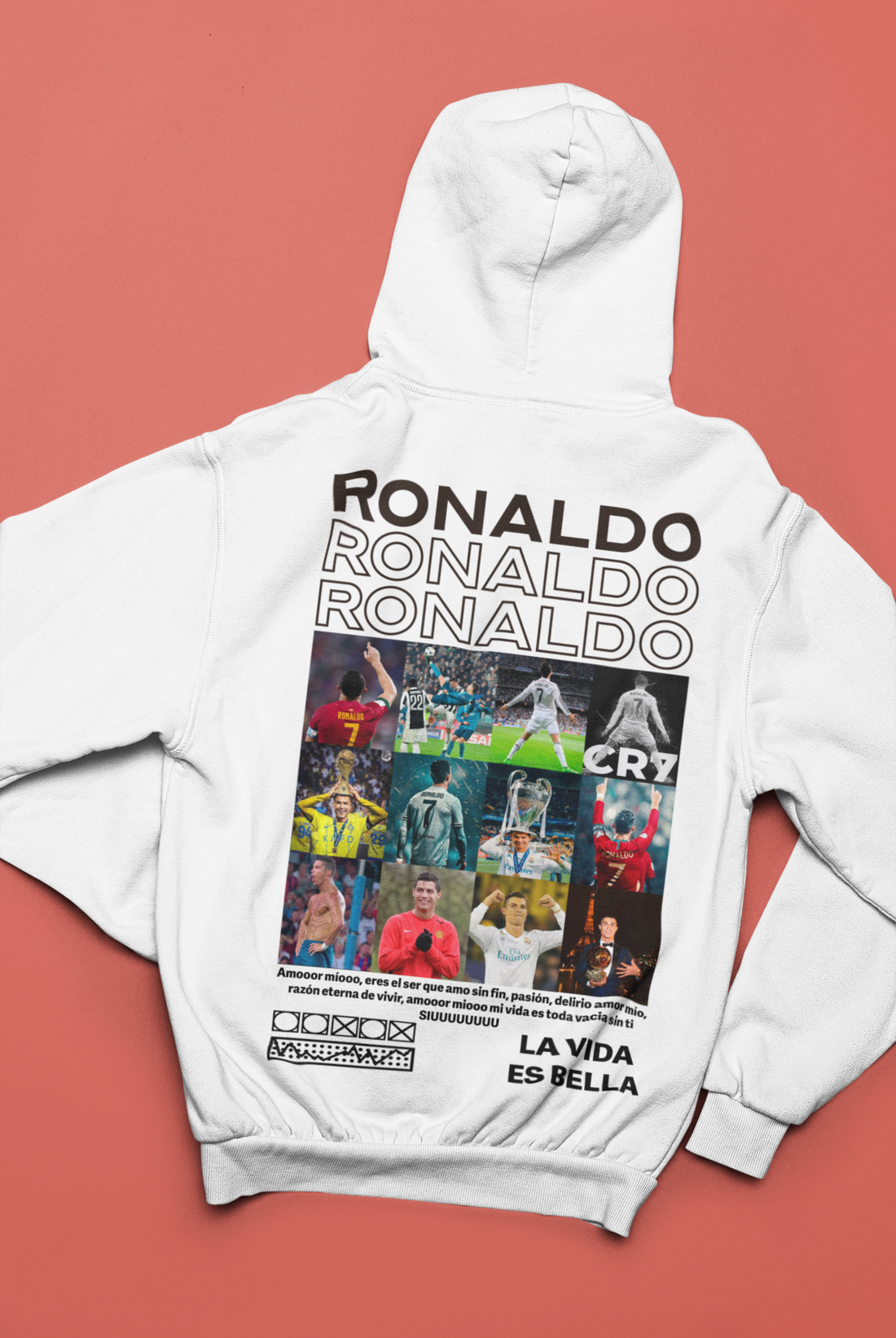 Ronaldo Forever: The Ultimate CR7 Career Collage - Unisex Hoodie by RanggRiwaaz
