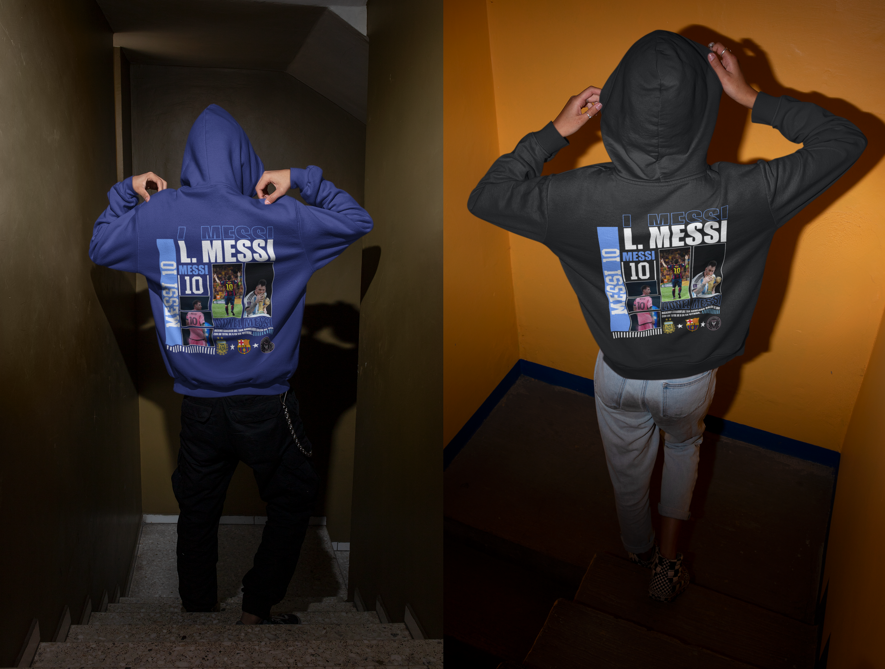 Messi 10 Icon Collection: Club and Country Champions - Unisex Hoodie by RanggRiwaaz