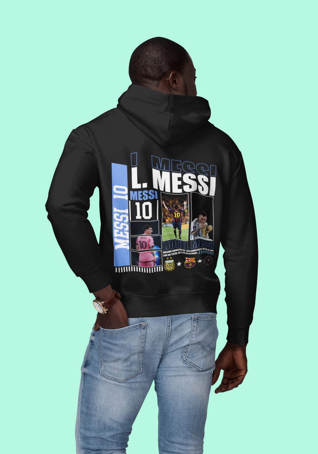 Messi 10 Icon Collection: Club and Country Champions - Unisex Hoodie by RanggRiwaaz