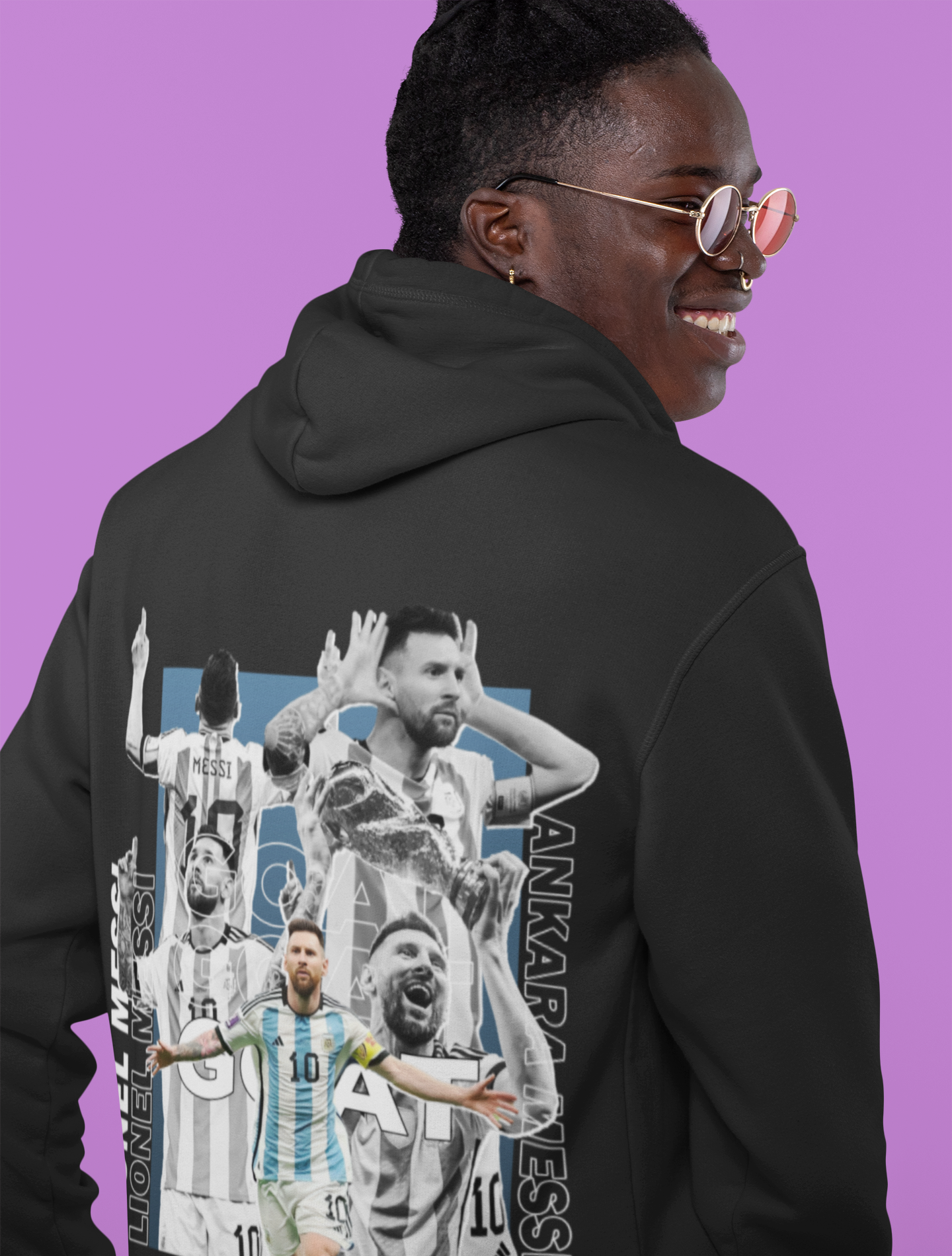 "Ankara Messi Goal Celebration" - Unisex Hoodie by RanggRiwaaz