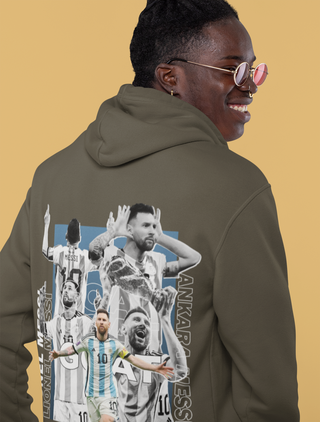 "Ankara Messi Goal Celebration" - Unisex Hoodie by RanggRiwaaz
