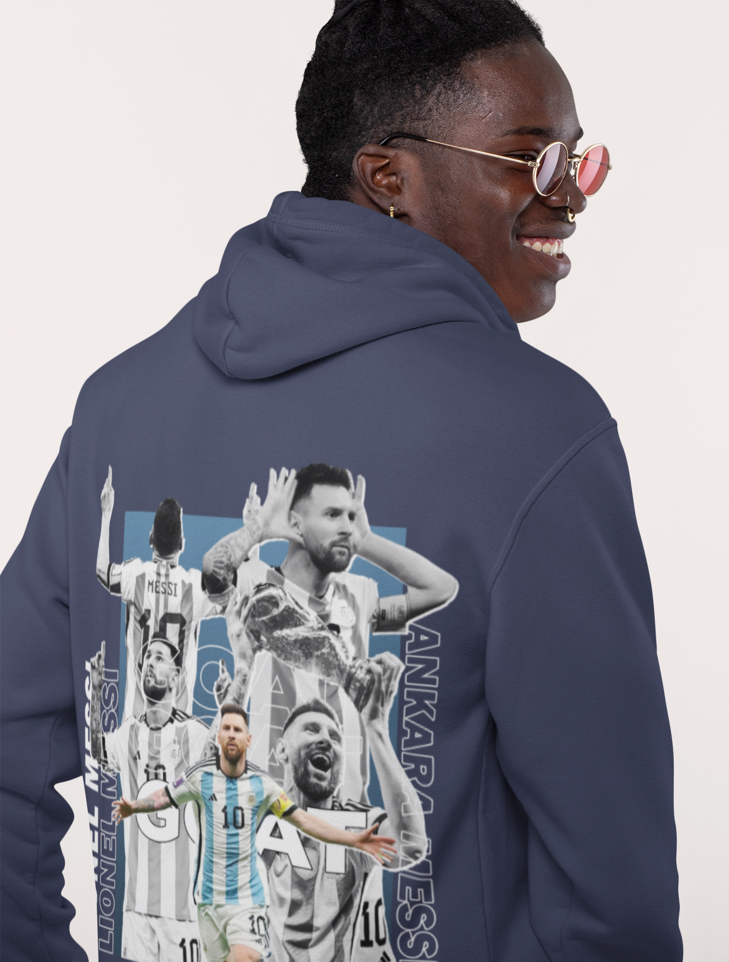 "Ankara Messi Goal Celebration" - Unisex Hoodie by RanggRiwaaz