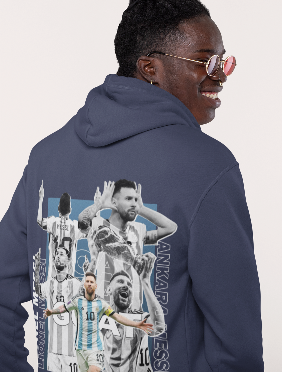"Ankara Messi Goal Celebration" - Unisex Hoodie by RanggRiwaaz