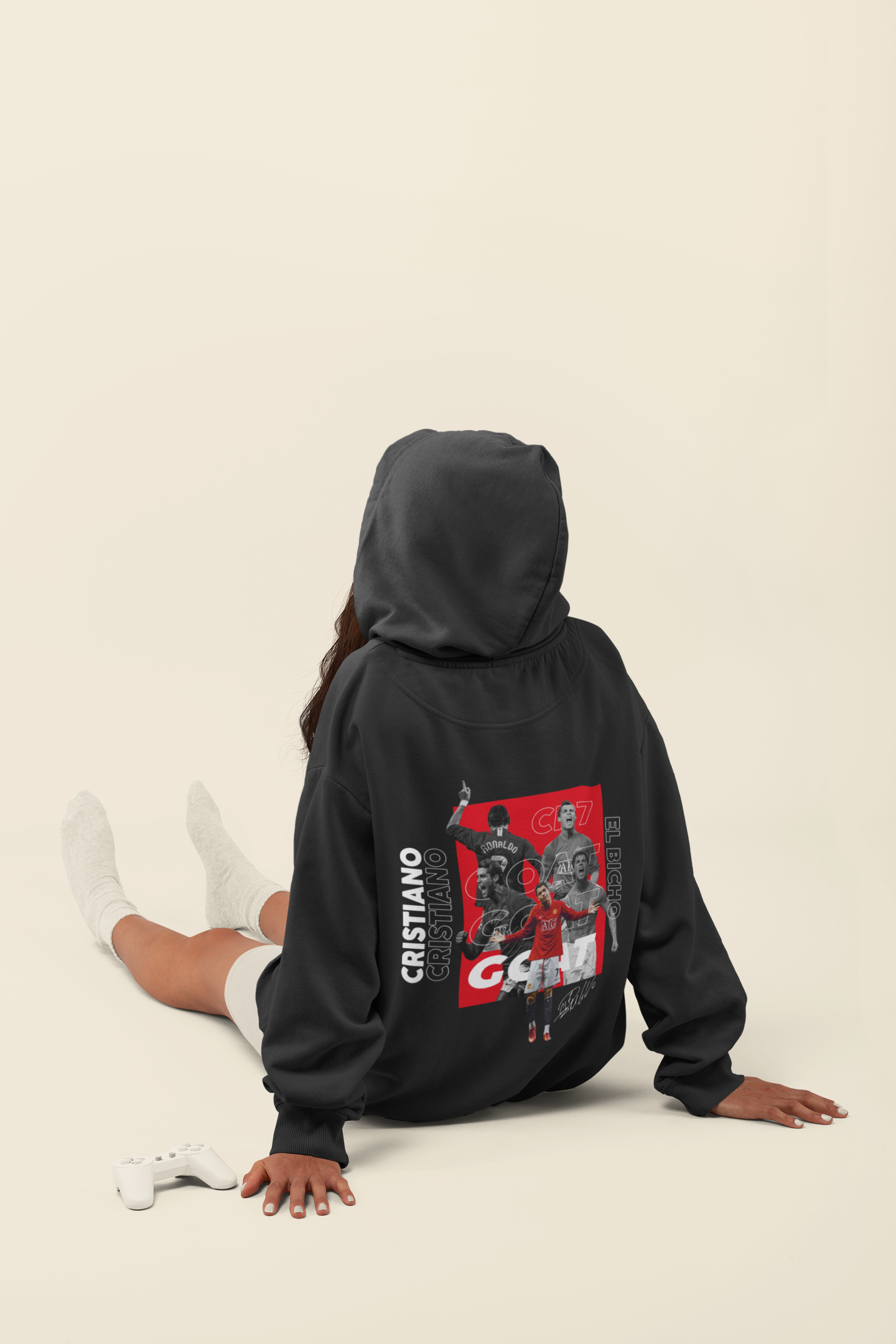 Vintage CR7 El Bicho Graphic Hoodie | Man Utd Tribute Soccer Pullover Unisex Hoodie by RanggRiwaaz