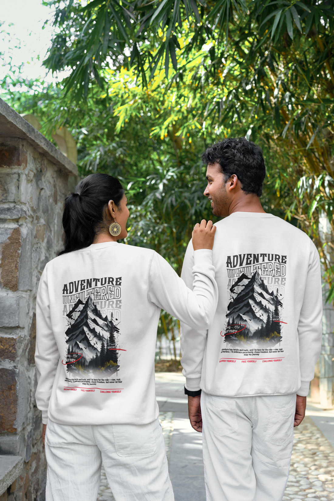 Adventure Unfiltered Sweatshirt - Traveller's Quote Graphic Crewneck by RanggRiwaaz