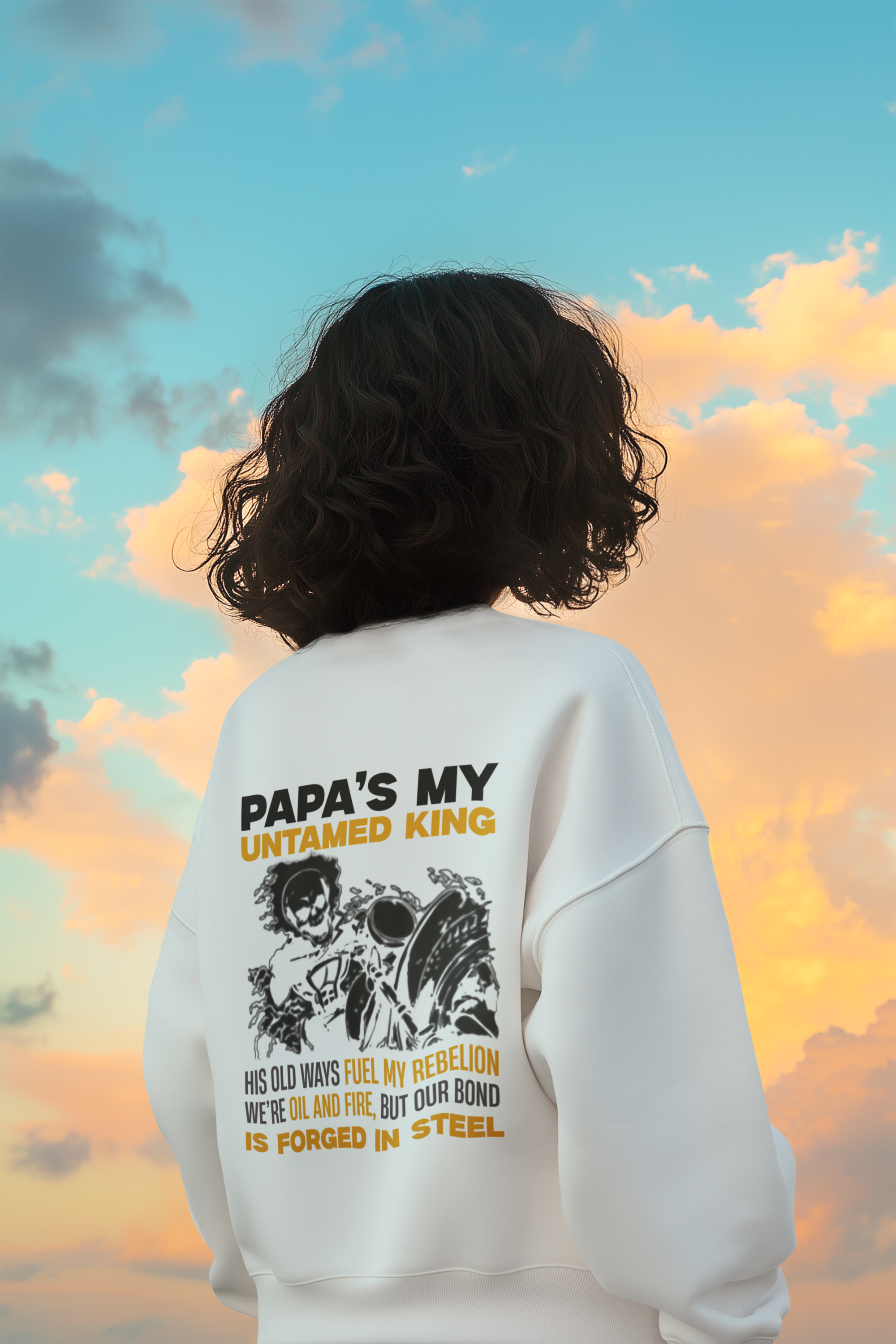 Papa's My Untamed King: Celebrating the Unconventional Father Sweatshirt by RanggRiwaaz