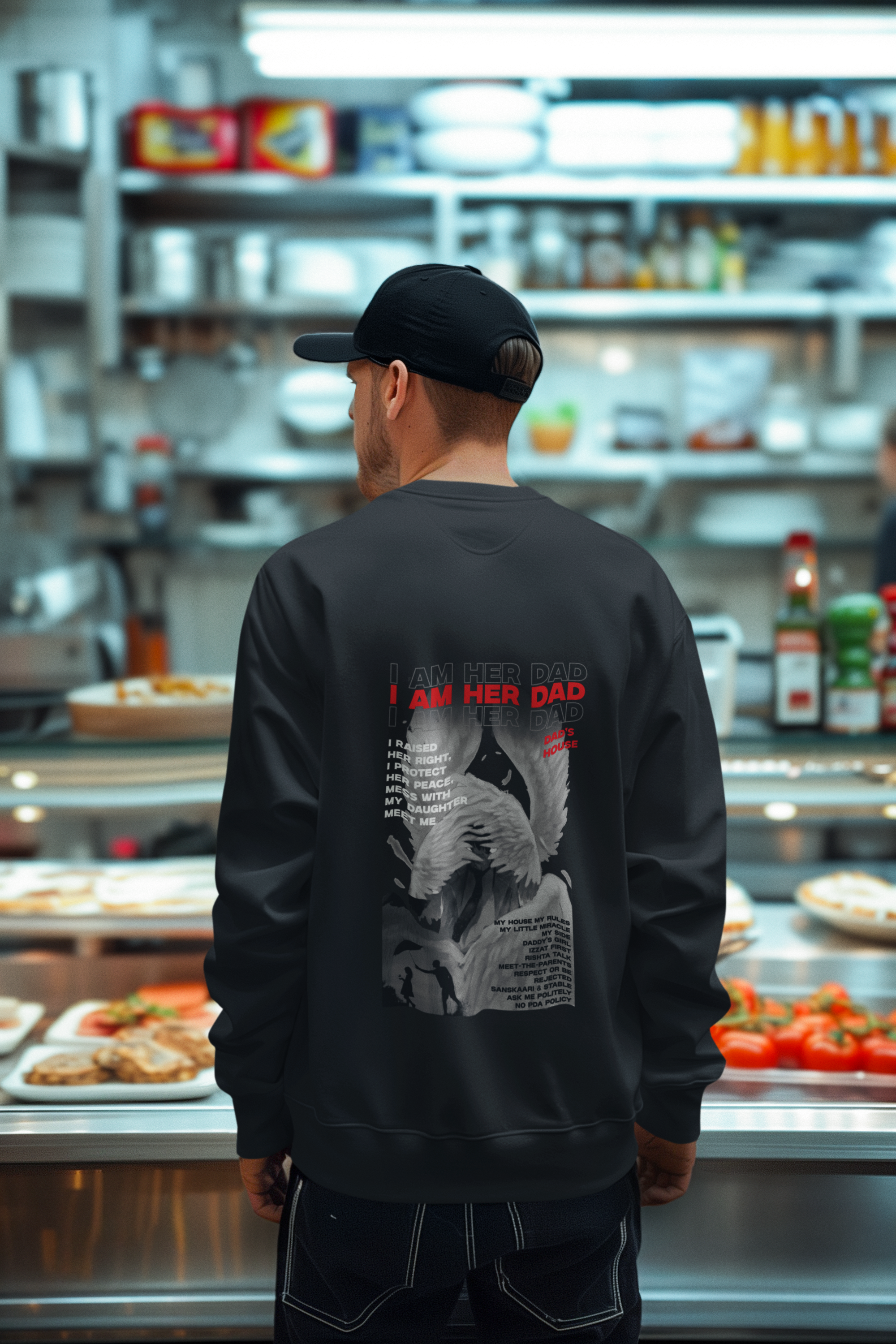 Proud Dad Apparel: "I Am Her Dad" Daughter Graphic Print Sweatshirt- By RanggRiwaaz