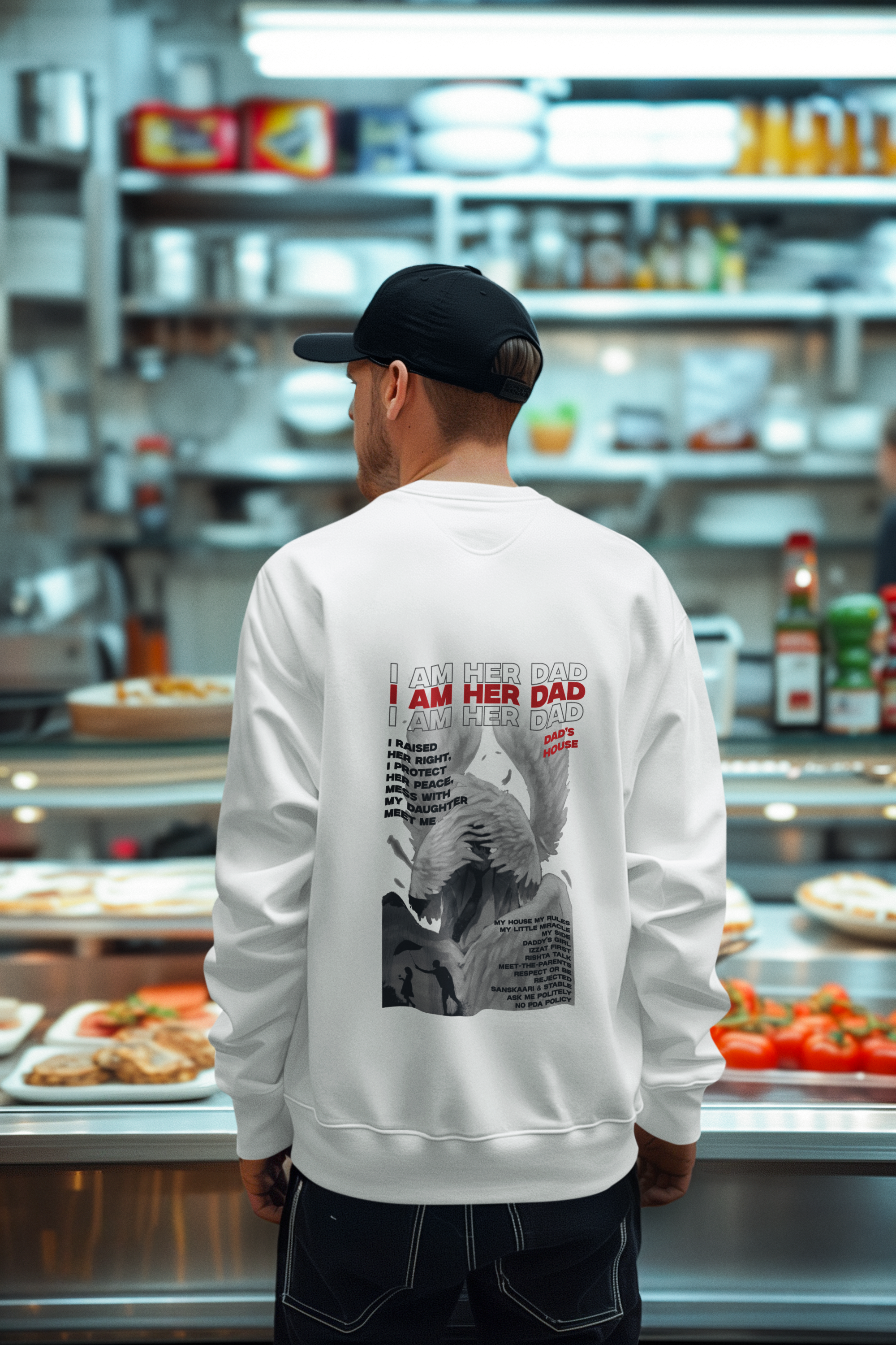 Proud Dad Apparel: "I Am Her Dad" Daughter Graphic Print Sweatshirt- By RanggRiwaaz
