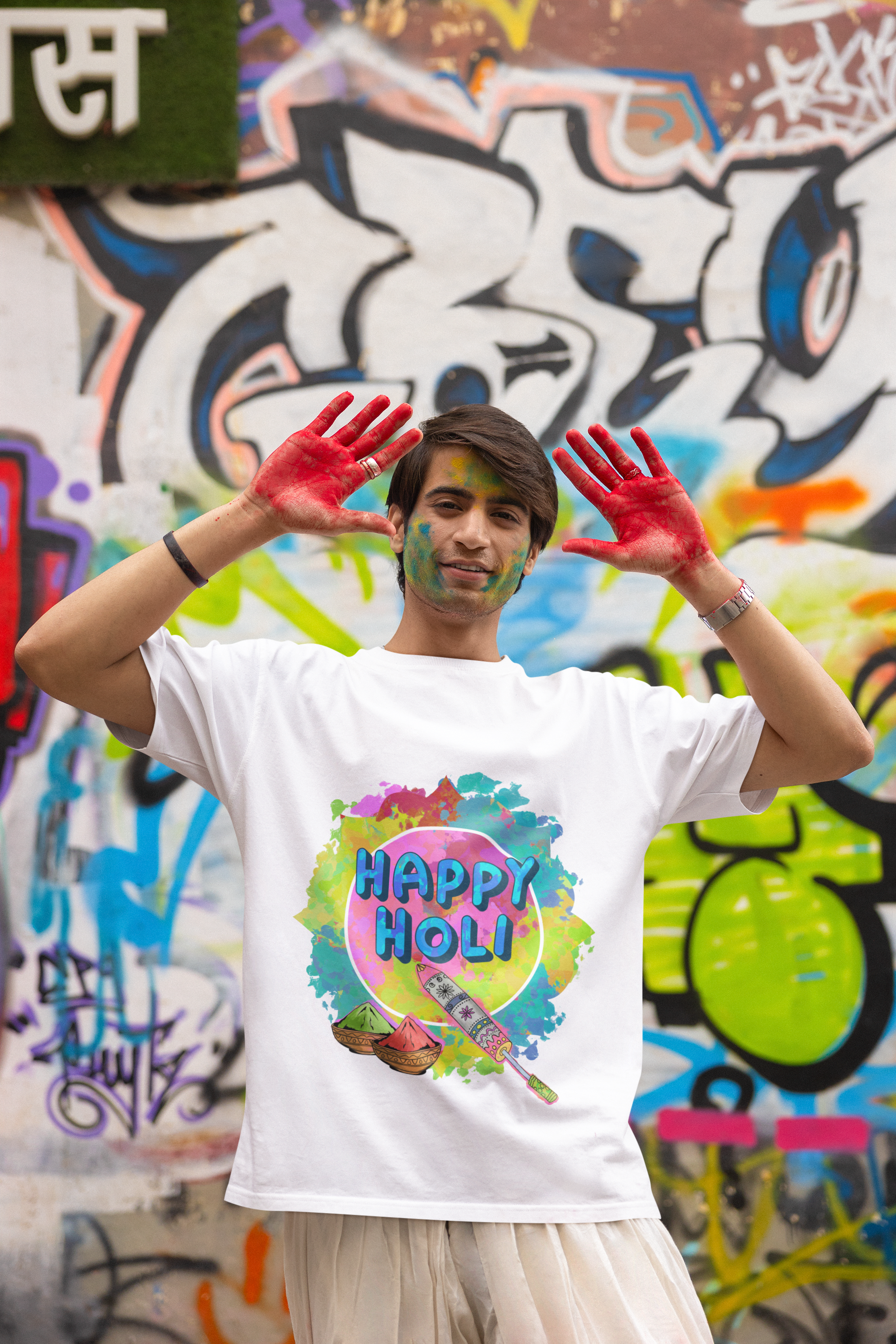 RanggRiwaaz "Happy Holi" Graphic Apparel - Mandala Design & Festival Vibe