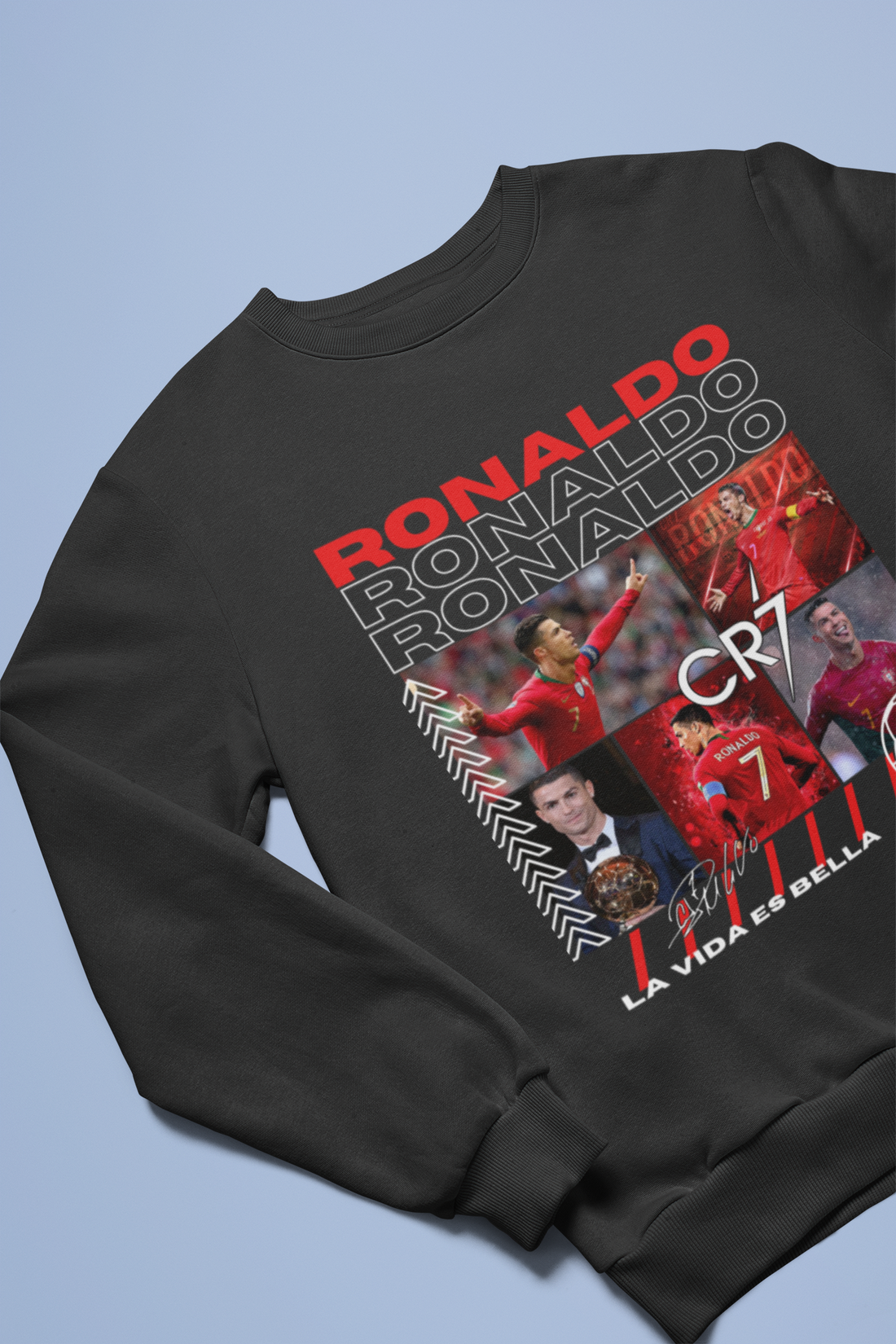 Cristiano Ronaldo Portugal Legend Sweatshirt | CR7 Ballon d'Or Winner Graphic - Unisex Sweatshirt by RanggRiwaaz