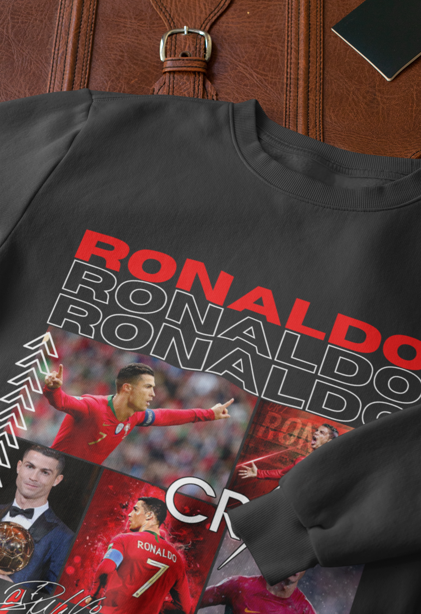 Cristiano Ronaldo Portugal Legend Sweatshirt | CR7 Ballon d'Or Winner Graphic - Unisex Sweatshirt by RanggRiwaaz