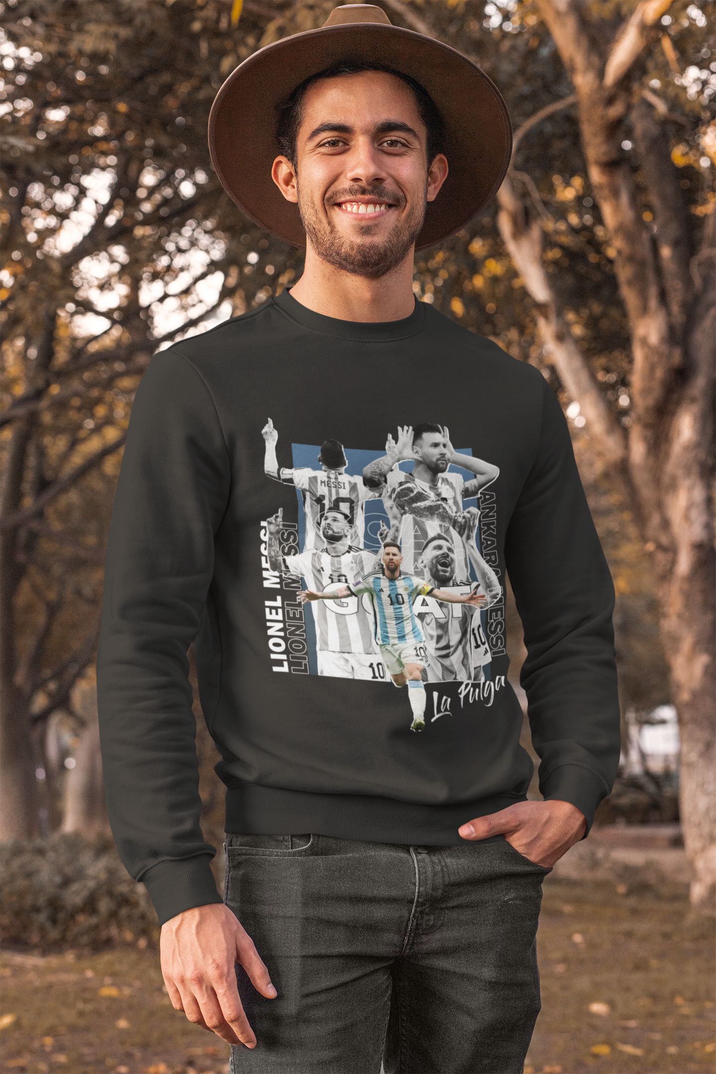 "Ankara Messi Goal Celebration" - Unisex Sweatshirt by RanggRiwaaz