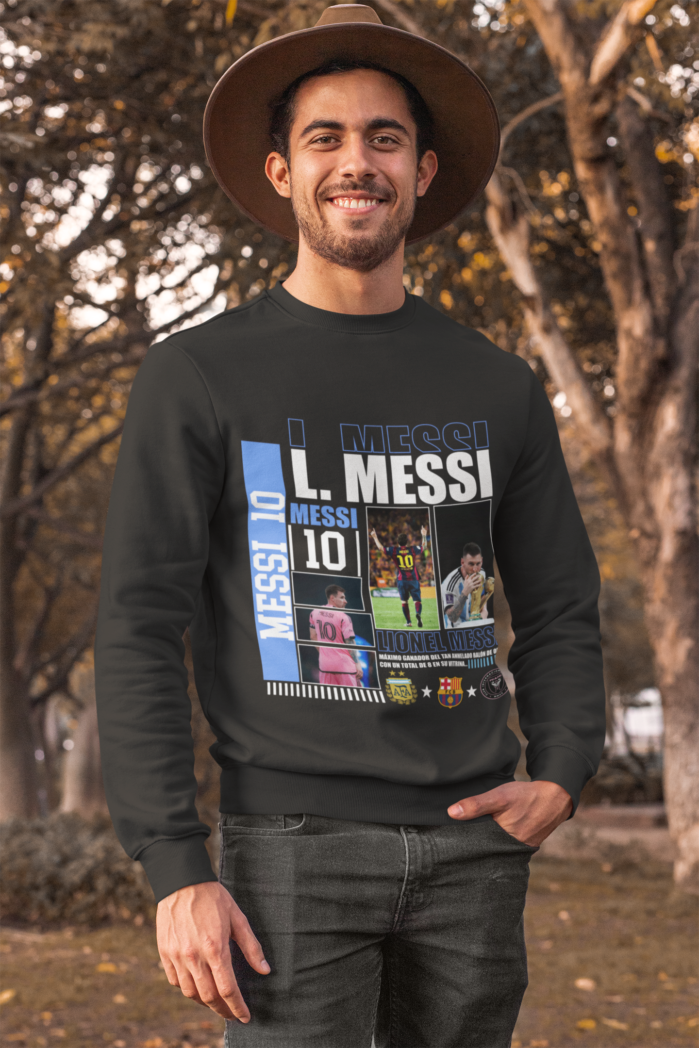 Lionel Messi "Full Career" Barcelona, World Cup & Inter Miami Graphic Unisex Sweatshirt by RanggRiwaaz