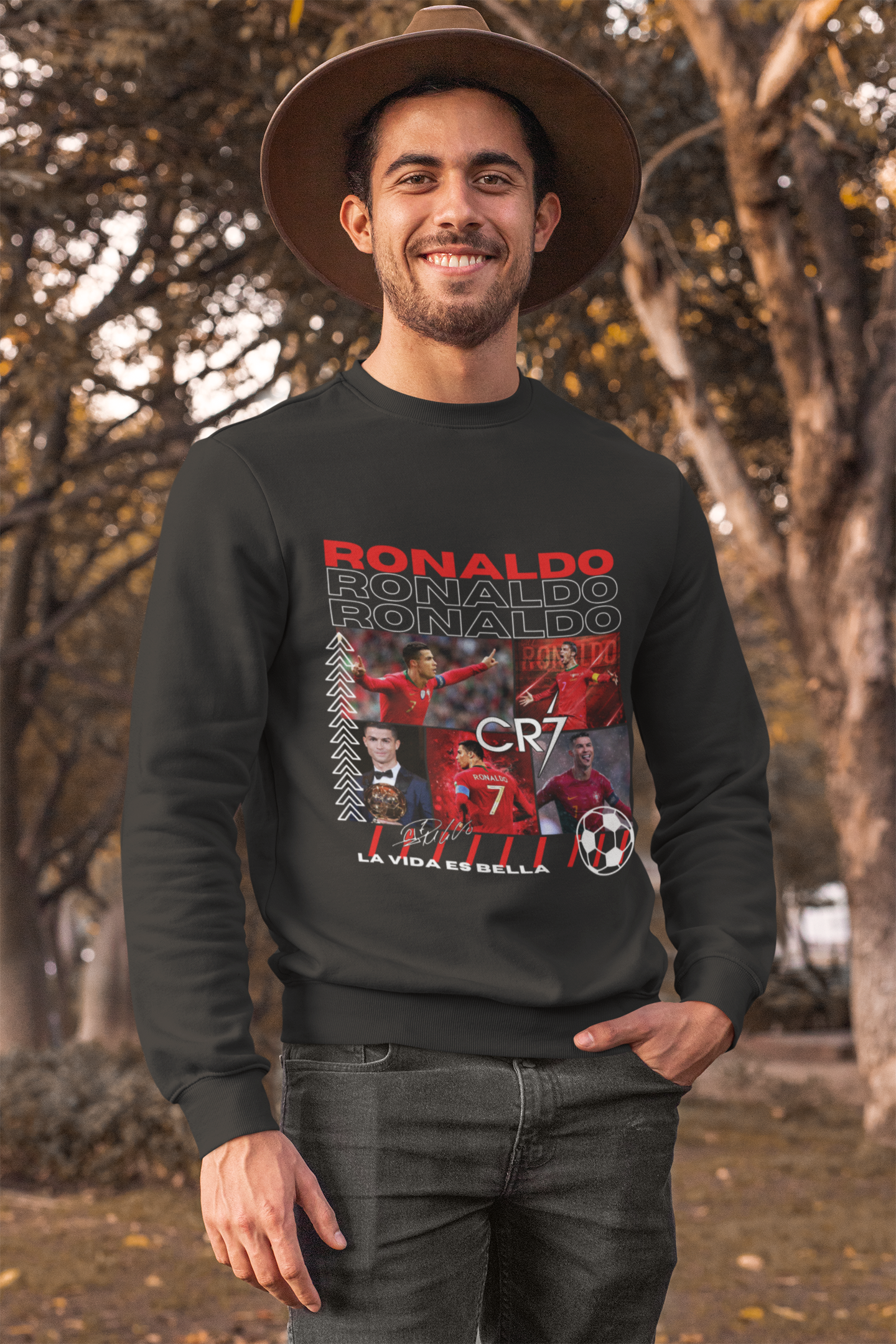 Cristiano Ronaldo Portugal Legend Sweatshirt | CR7 Ballon d'Or Winner Graphic - Unisex Sweatshirt by RanggRiwaaz