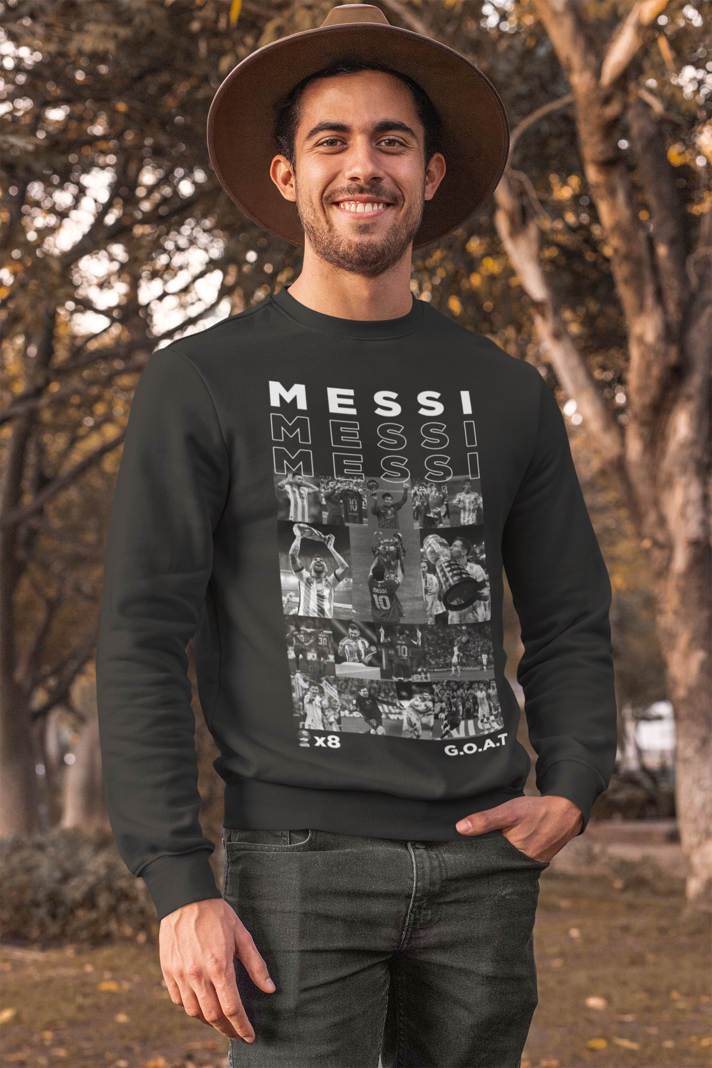 The Complete GOAT: Lionel Messi Football Legend Collage - Unisex Sweatshirt by RanggRiwaaz