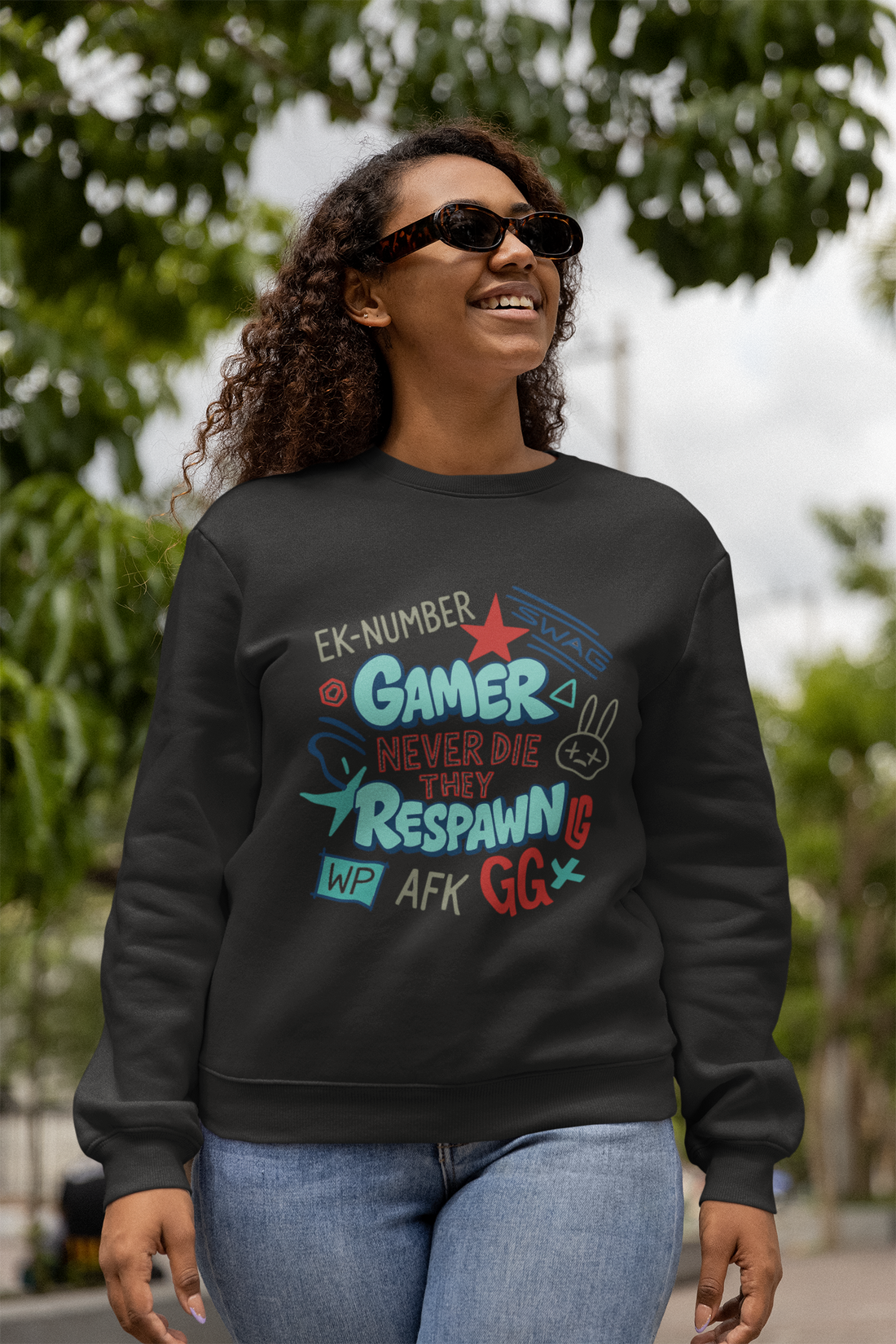 "Gamers Never Die They Respawn" | Funny Videogame Streetstyle Unisex Sweatshirt by RanggRiwaaz