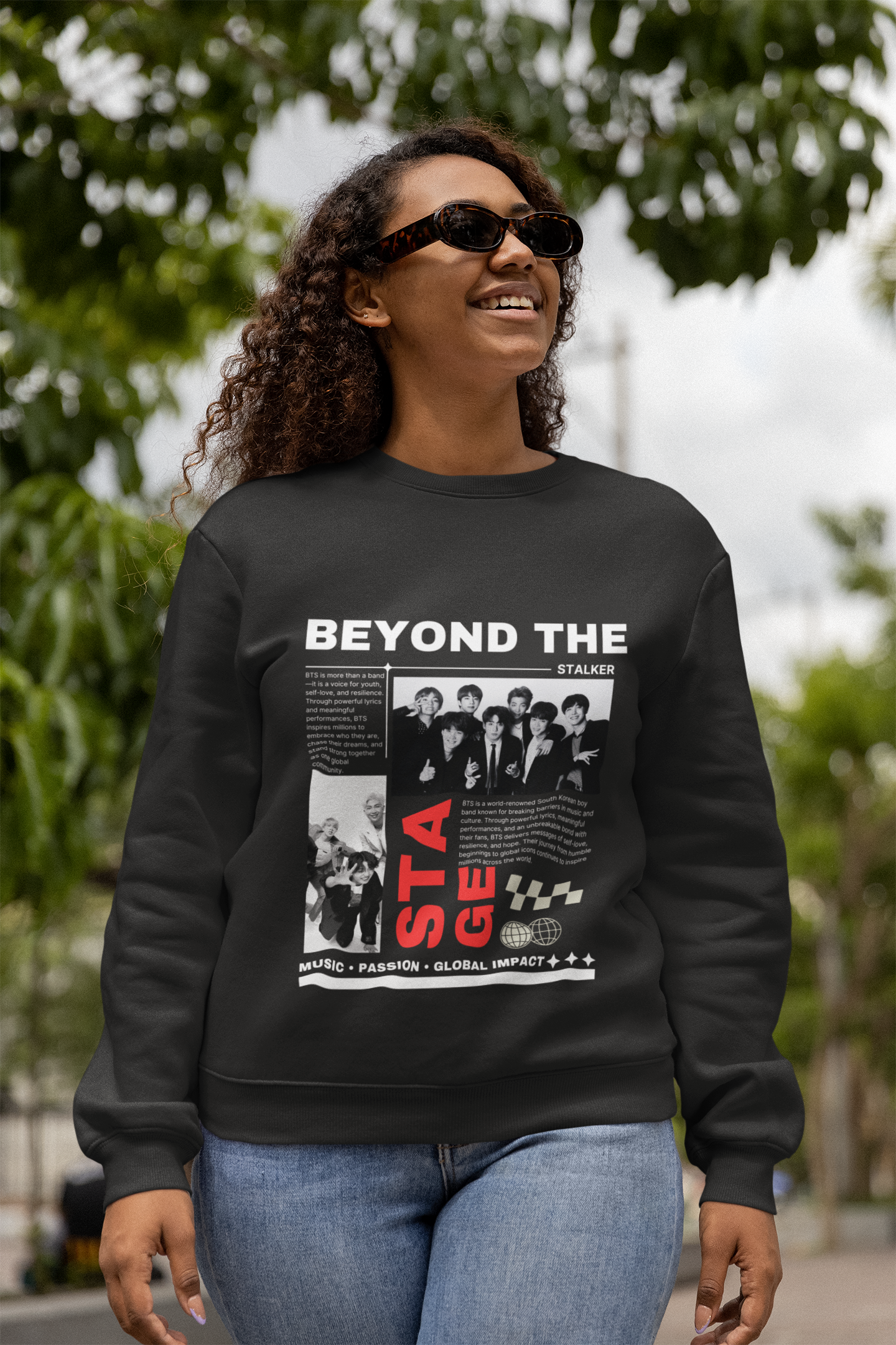 BTS Group Photo Sweatshirt - "Beyond The Stage" | K-pop Merch Unisex Sweatshirt by RanggRiwaaz