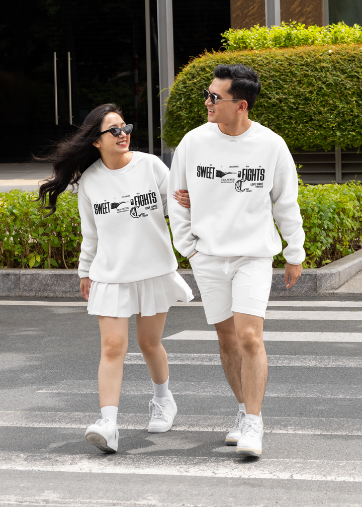 Our "Sweet Fights" - Funny Anniversary Sweatshirt Gift for Husband & Wife by RanggRiwaaz