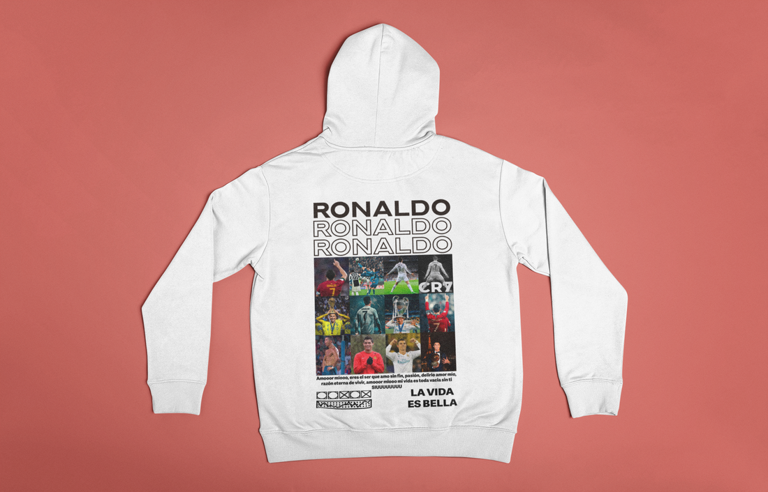 Ronaldo Forever: The Ultimate CR7 Career Collage - Unisex Hoodie by RanggRiwaaz