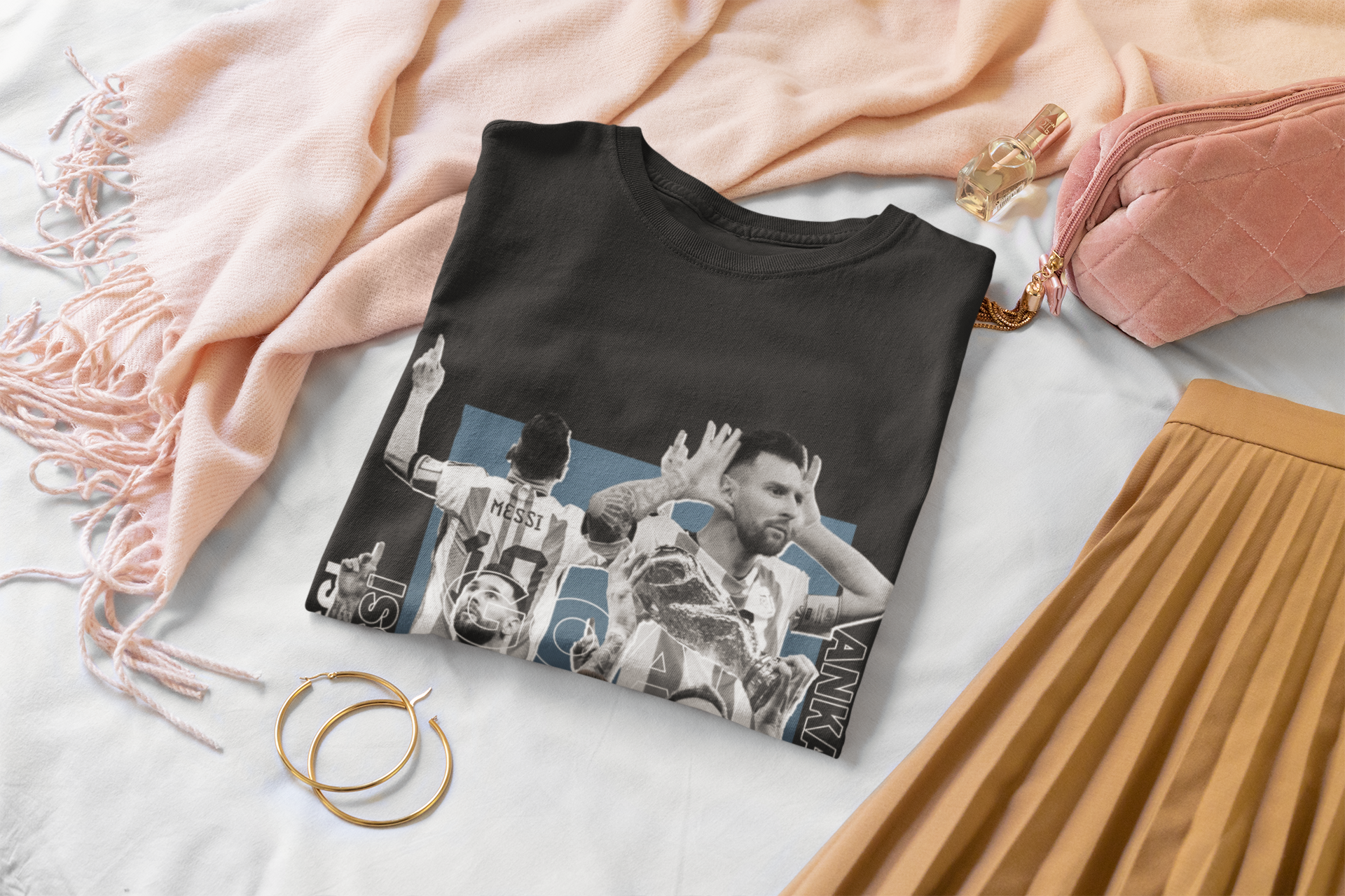 "Ankara Messi Goal Celebration" - Classic Crew T-Shirt by RanggRiwaaz