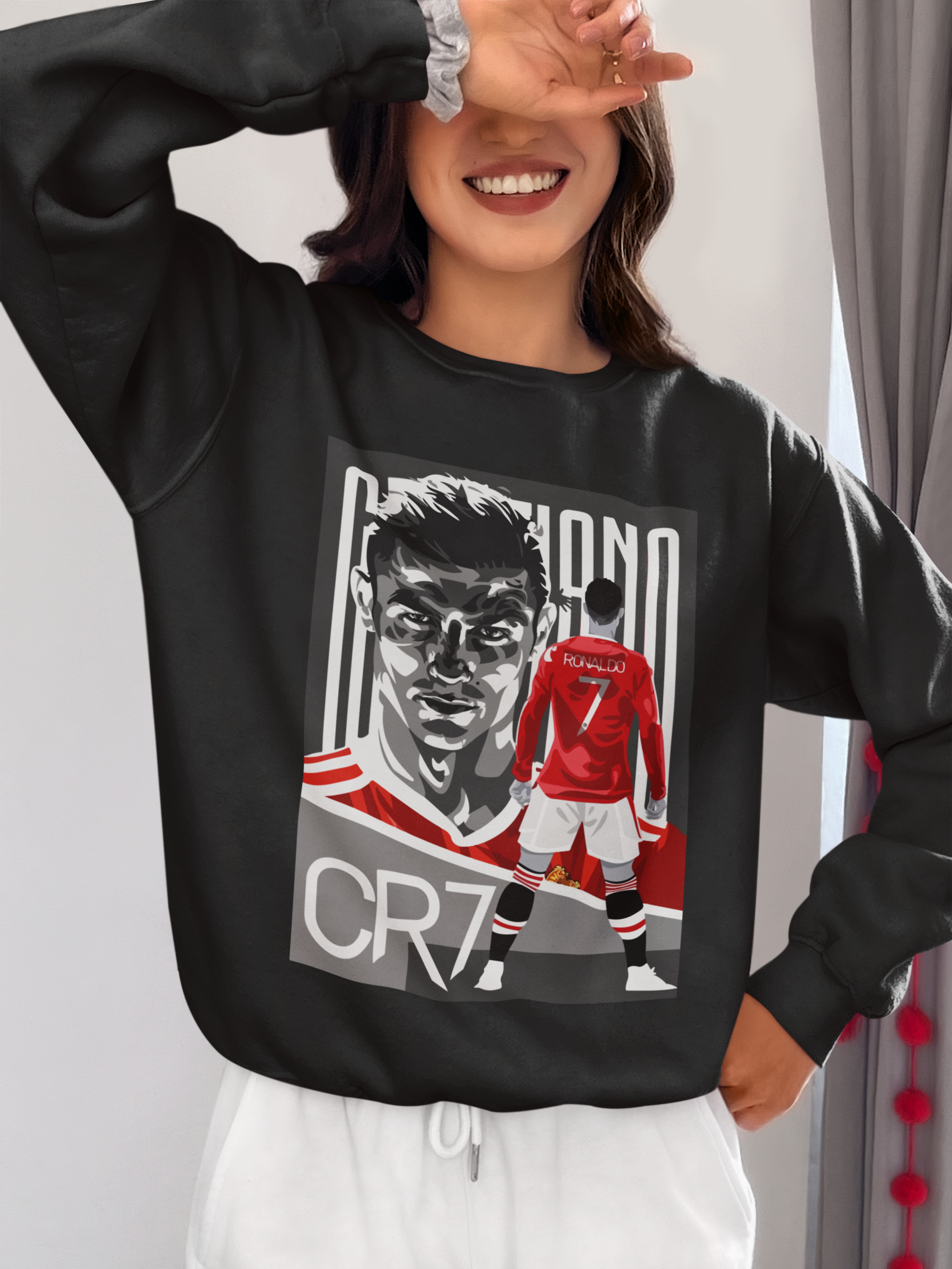 Cristiano Ronaldo CR7 Red Devil - Manchester United Style #7 - Unisex Sweatshirt by RanggRiwaaz