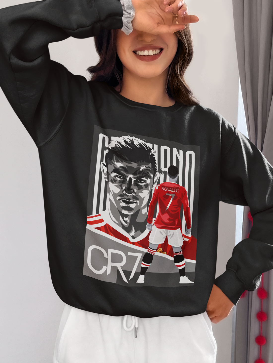 Cristiano Ronaldo CR7 Red Devil - Manchester United Style #7 - Unisex Sweatshirt by RanggRiwaaz