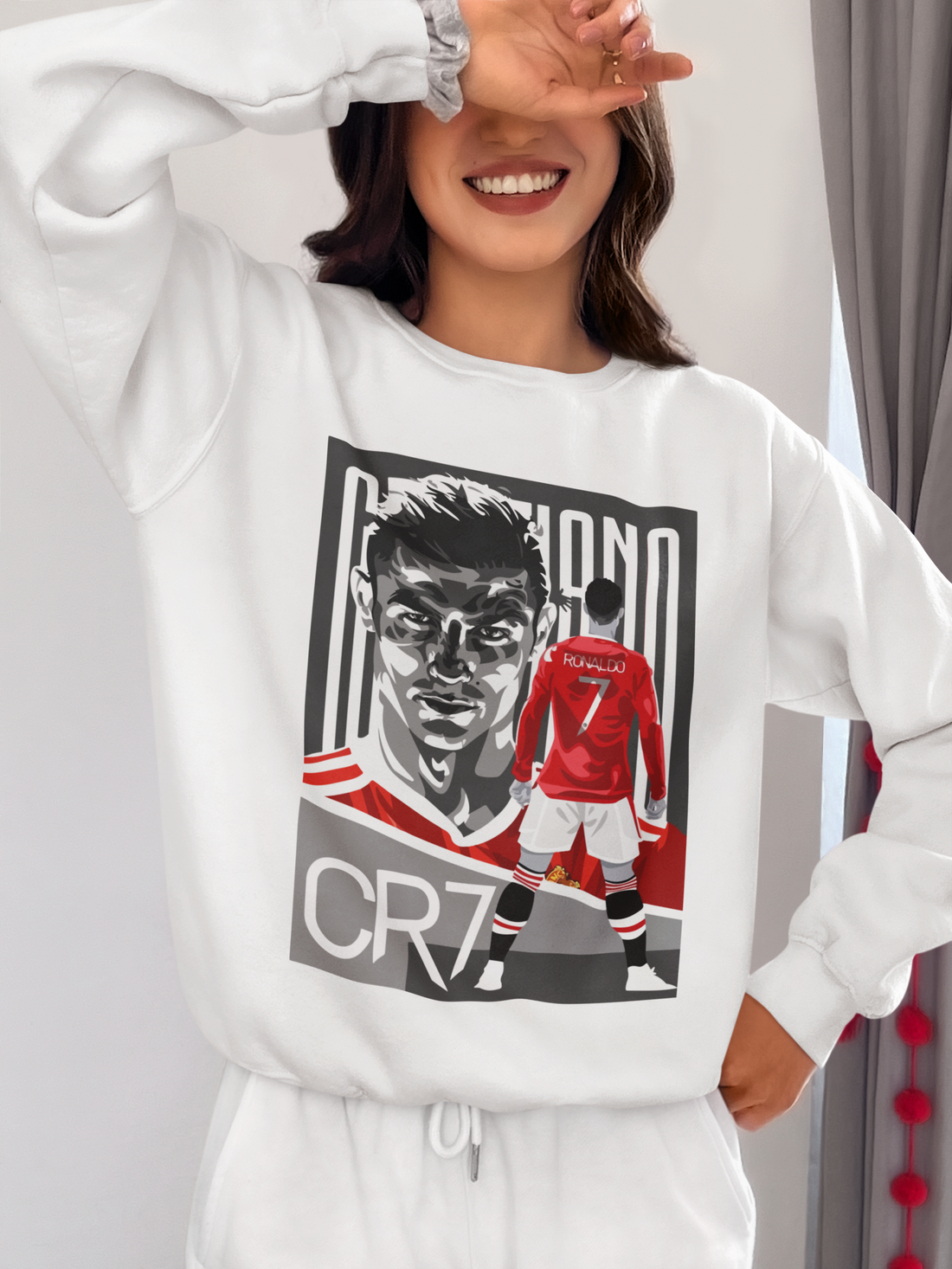 Cristiano Ronaldo CR7 Red Devil - Manchester United Style #7 - Unisex Sweatshirt by RanggRiwaaz