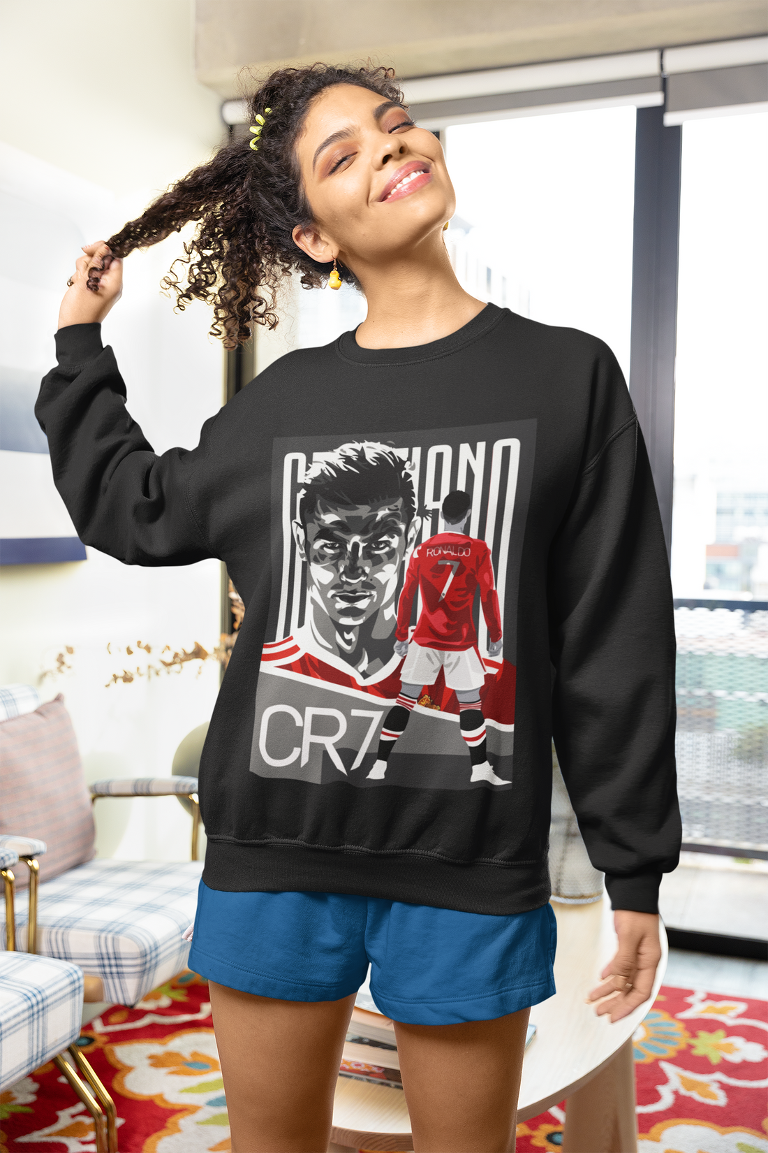 Cristiano Ronaldo CR7 Red Devil - Manchester United Style #7 - Unisex Sweatshirt by RanggRiwaaz