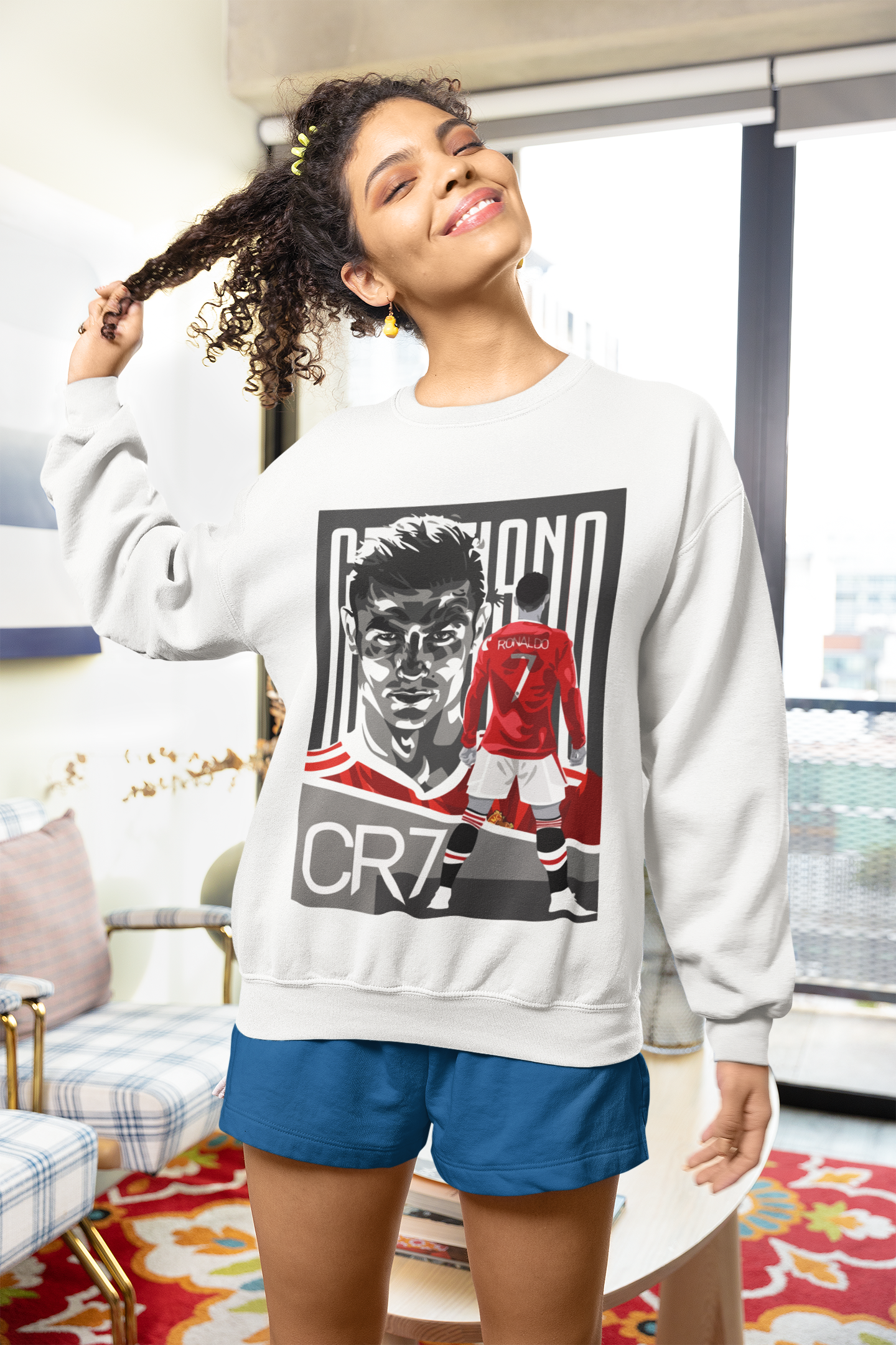Cristiano Ronaldo CR7 Red Devil - Manchester United Style #7 - Unisex Sweatshirt by RanggRiwaaz