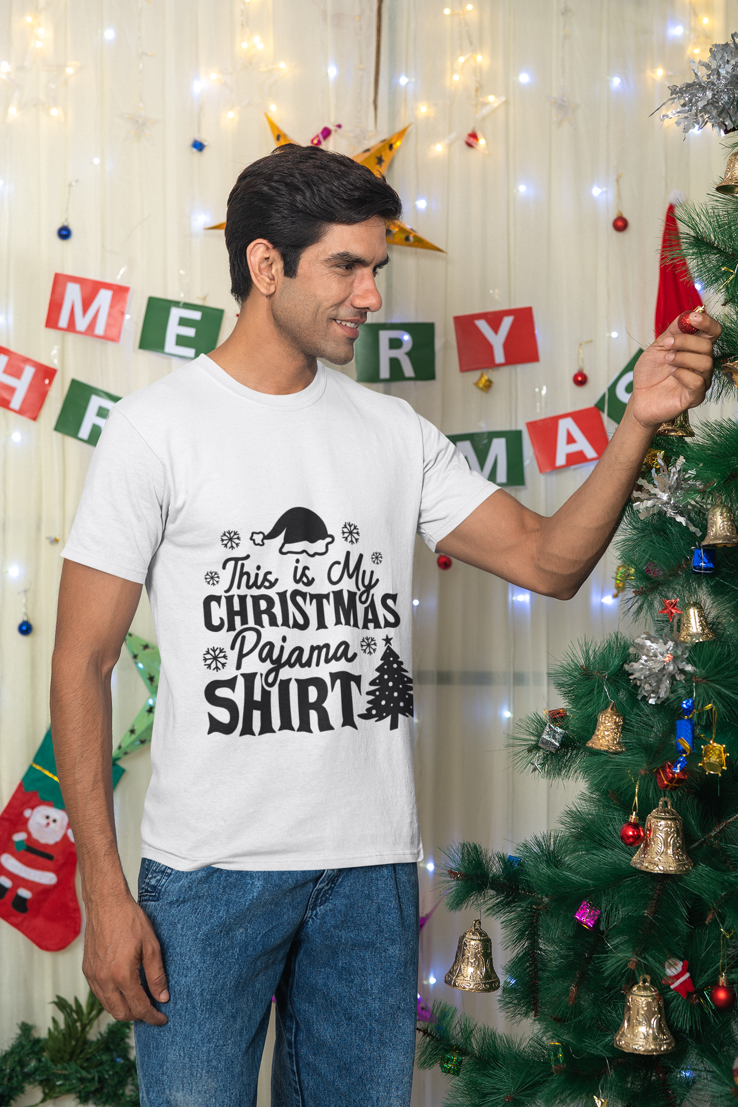 "This Is My Christmas Pajama Shirt" - Family T-shirt for Christmas Eve, Christmas celebration by RanggRiwaaz