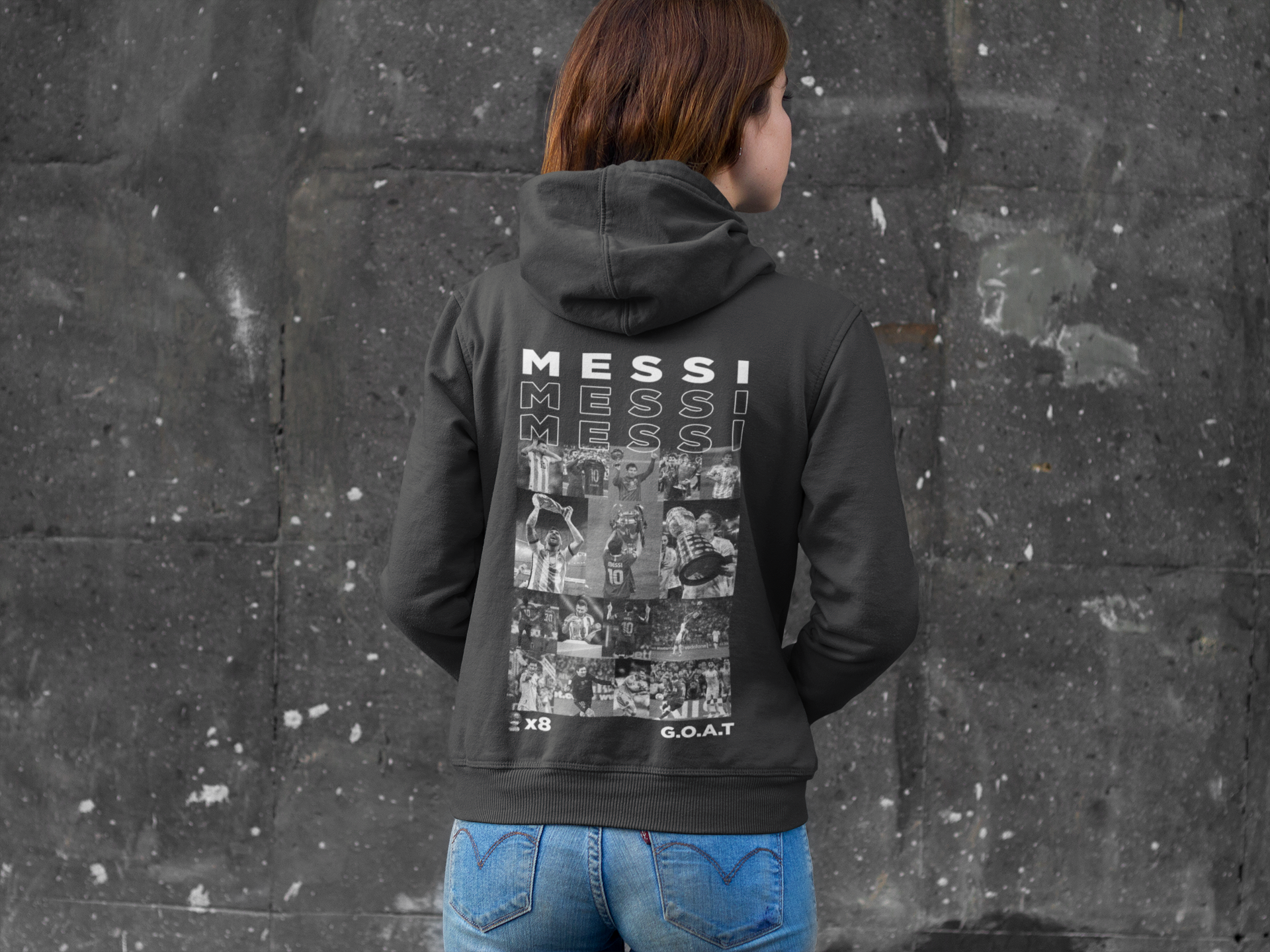 Lionel Messi "All Trophies" Champions League & World Cup Graphic Unisex Hoodie by RanggRiwaaz
