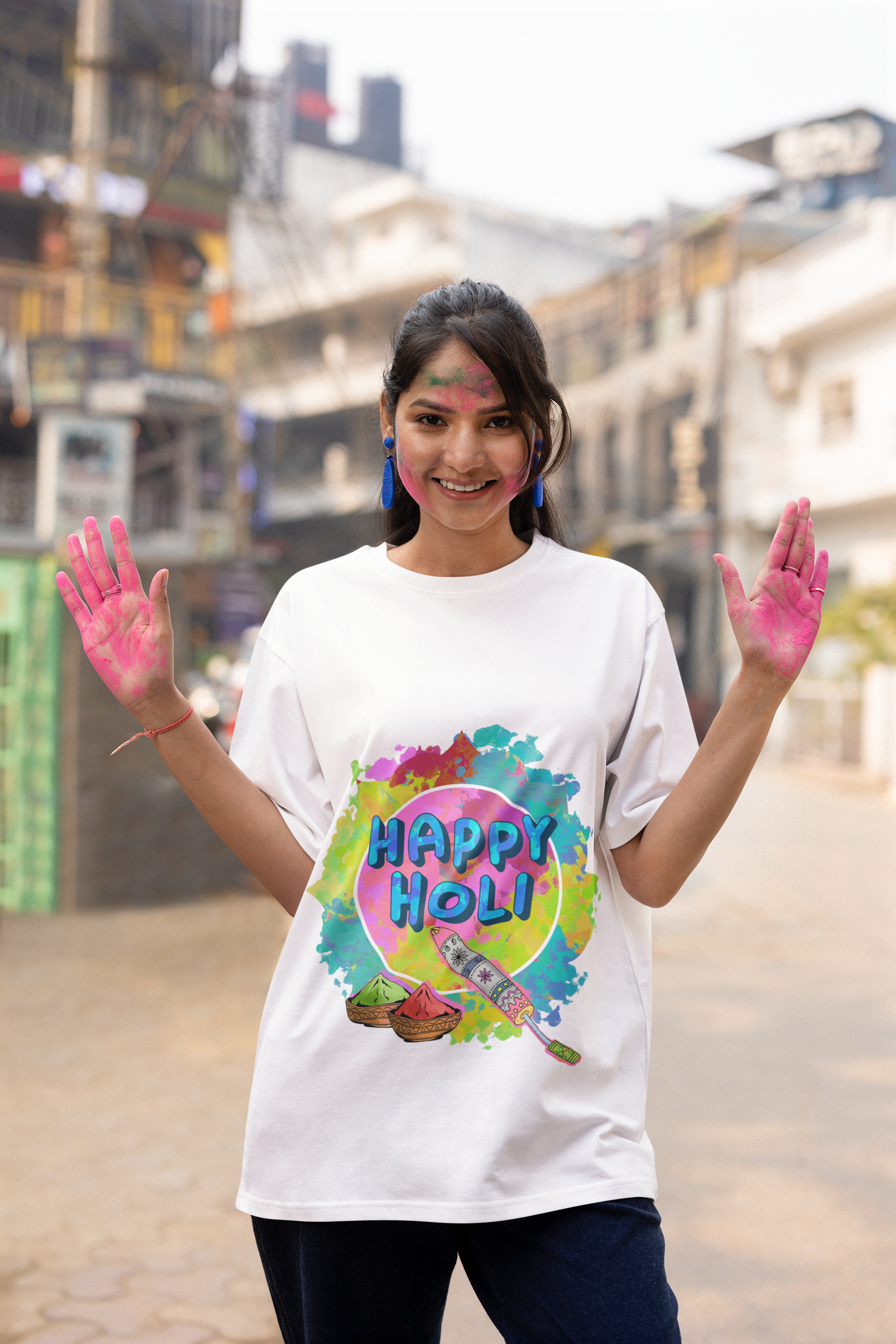 RanggRiwaaz "Happy Holi" Graphic Apparel - Mandala Design & Festival Vibe