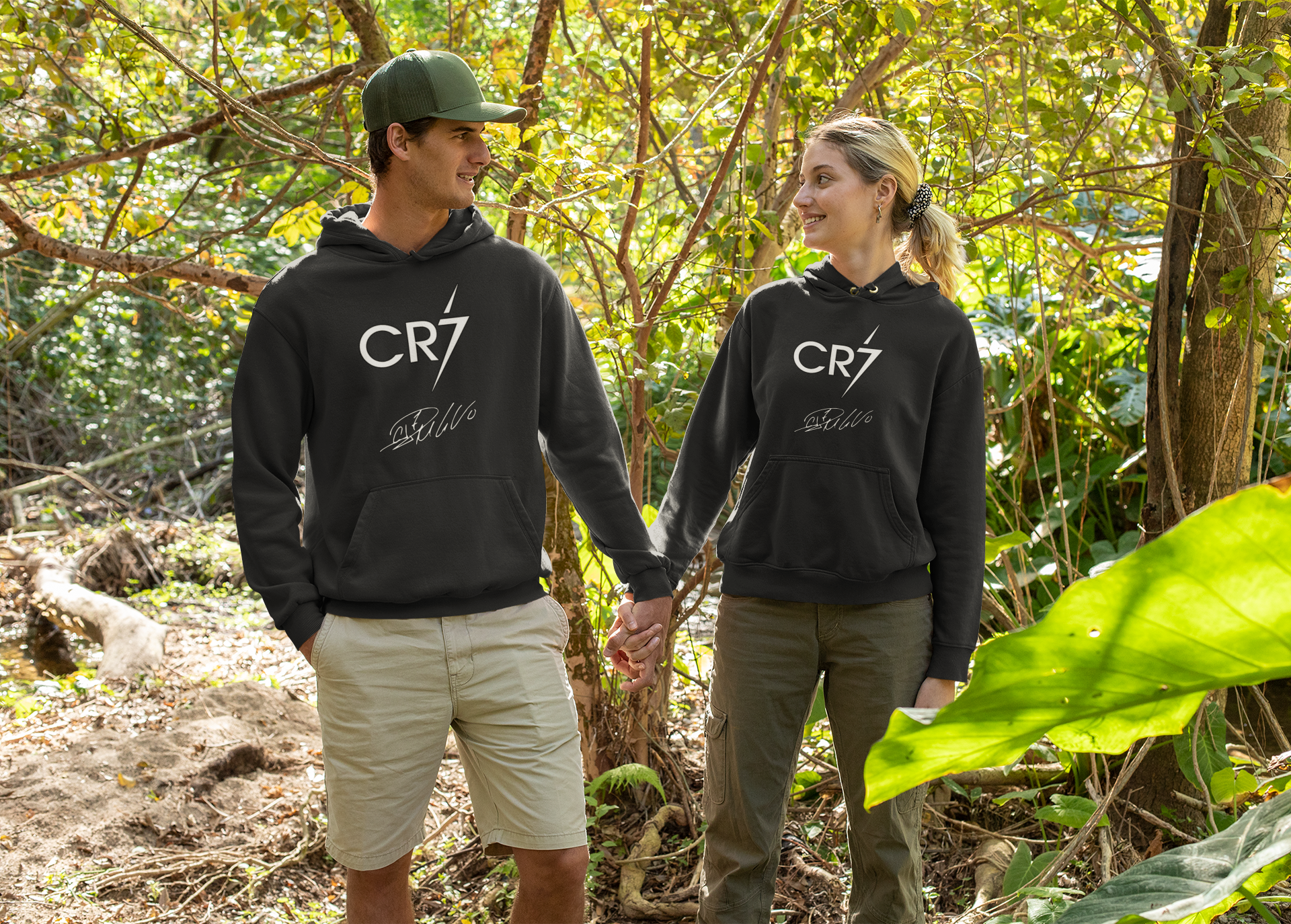 Official CR7 Logo & Signature Outline Hoodie | Cristiano Ronaldo Fan Apparel - Unisex Hoodie by RanggRiwaaz