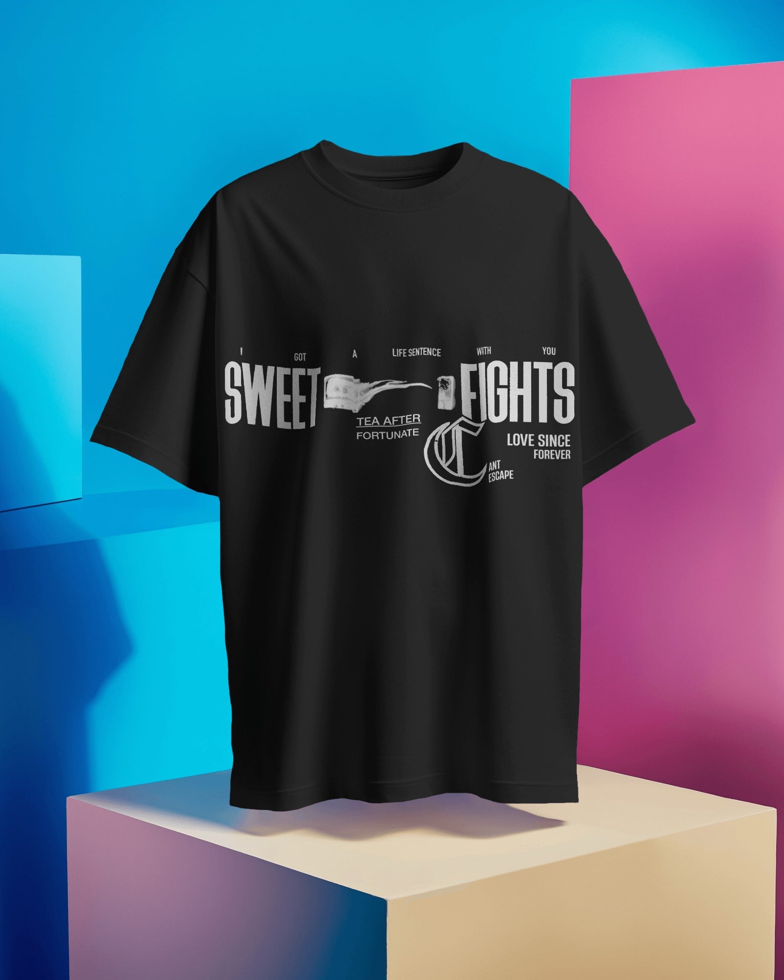 Sweet Fights Tea After Fortunate" Unisex T-Shirt - Unique Abstract Quote Tee by RanggRiwaaz