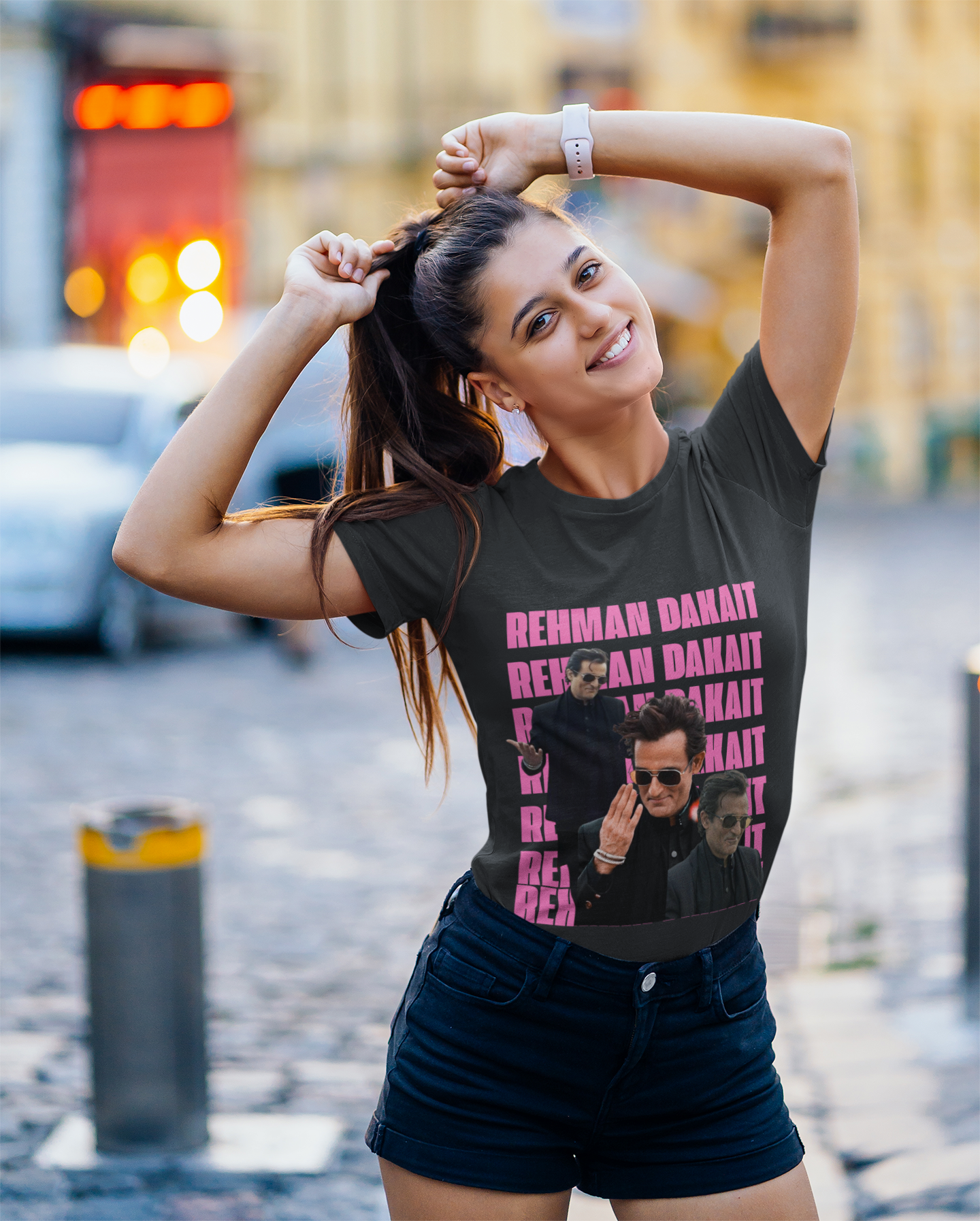 Rehman Dakait Graphic Tee | Bold Typography Streetwear T-Shirt | Dhurandhar Unisex Classic Crew T-Shirt by RanggRiwaaz
