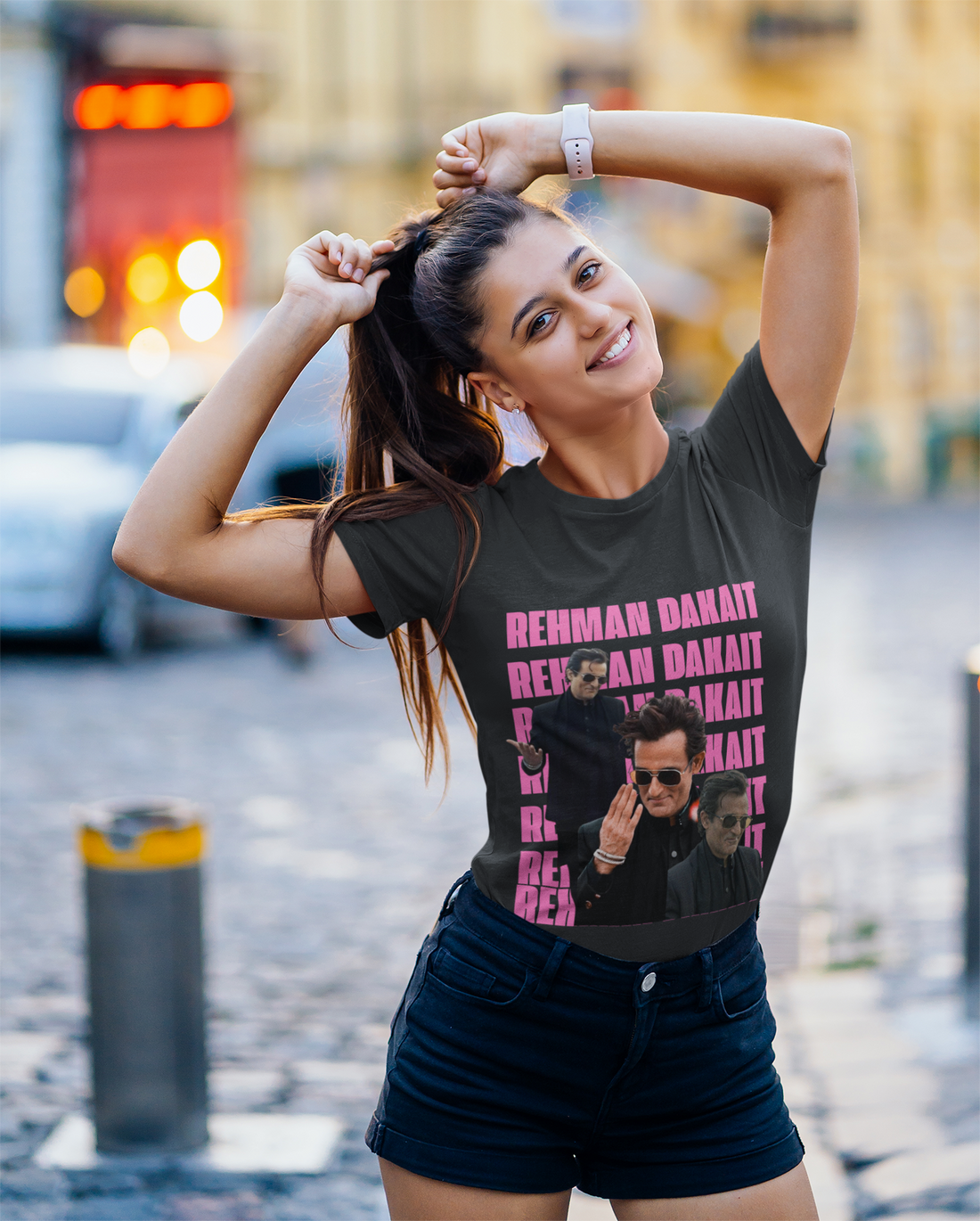 Rehman Dakait Graphic Tee | Bold Typography Streetwear T-Shirt | Dhurandhar Unisex Classic Crew T-Shirt by RanggRiwaaz