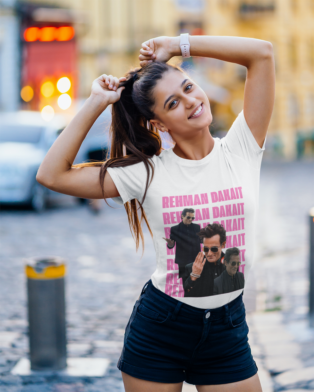 Rehman Dakait Graphic Tee | Bold Typography Streetwear T-Shirt | Dhurandhar Unisex Classic Crew T-Shirt by RanggRiwaaz